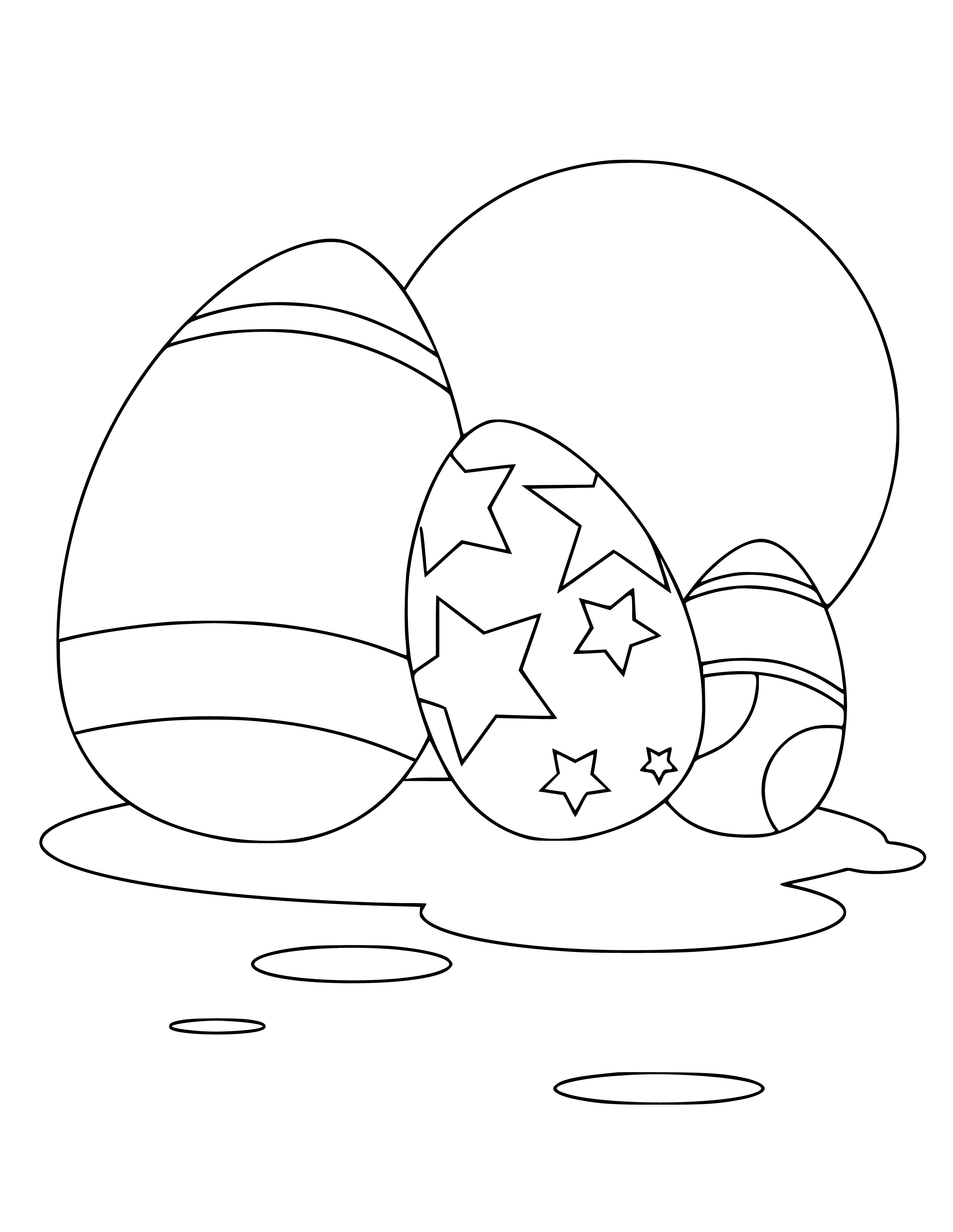 Coloring with Easter eggs and sun