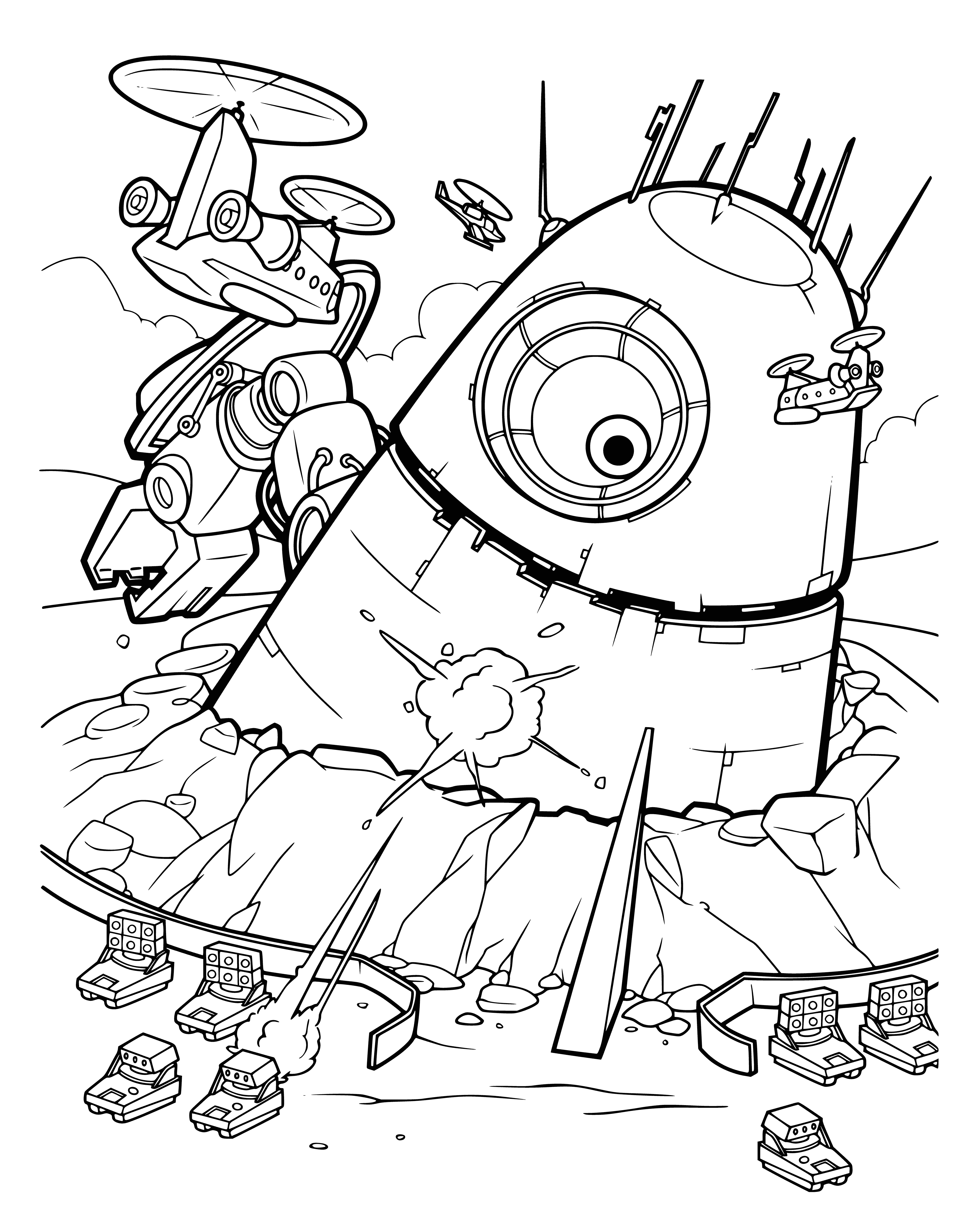 Huge robot coloring page