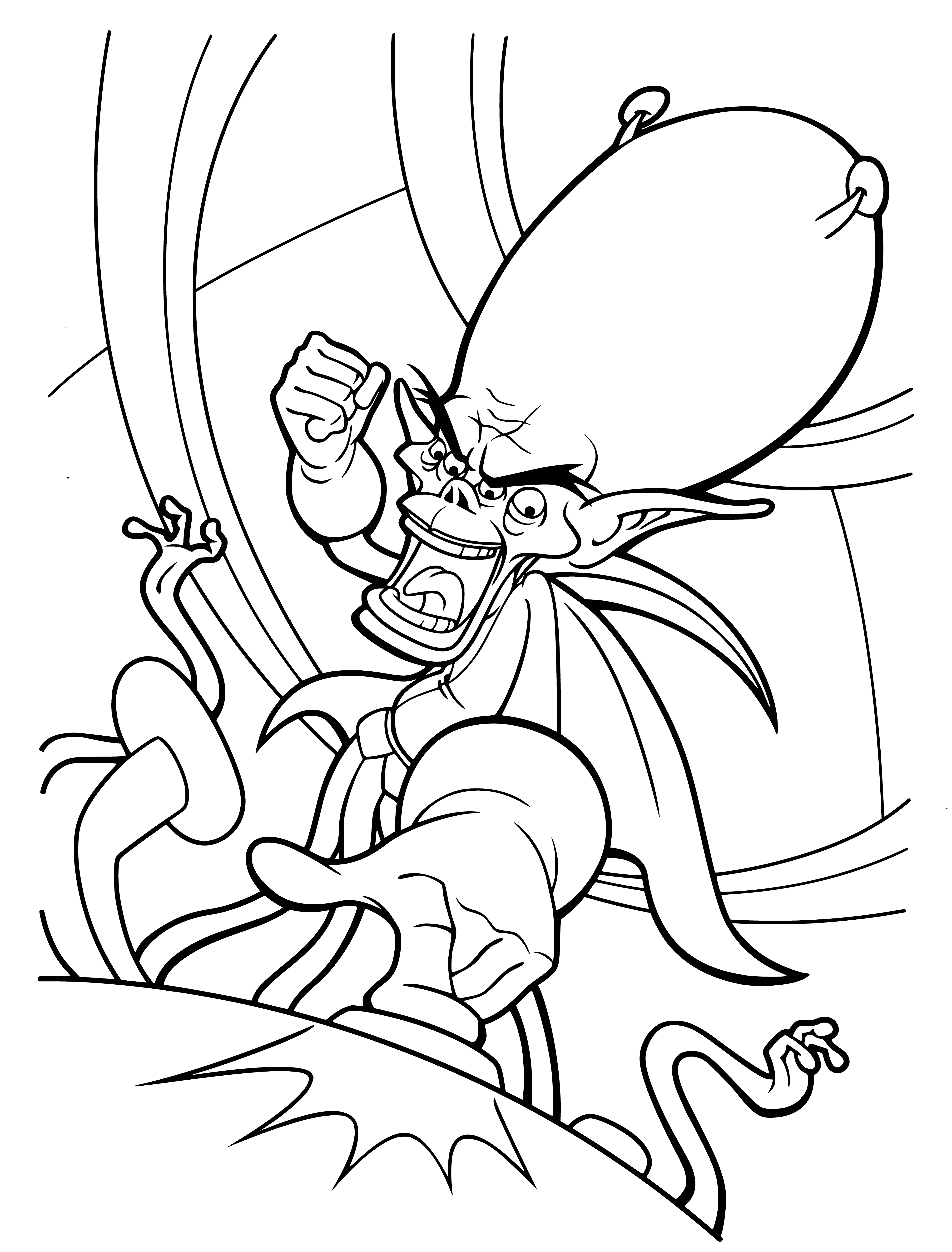 coloring page: Gallaxhar is a powerful alien overlord who abducts humans and experiments on them. He can shoot laser beams from his eyes.