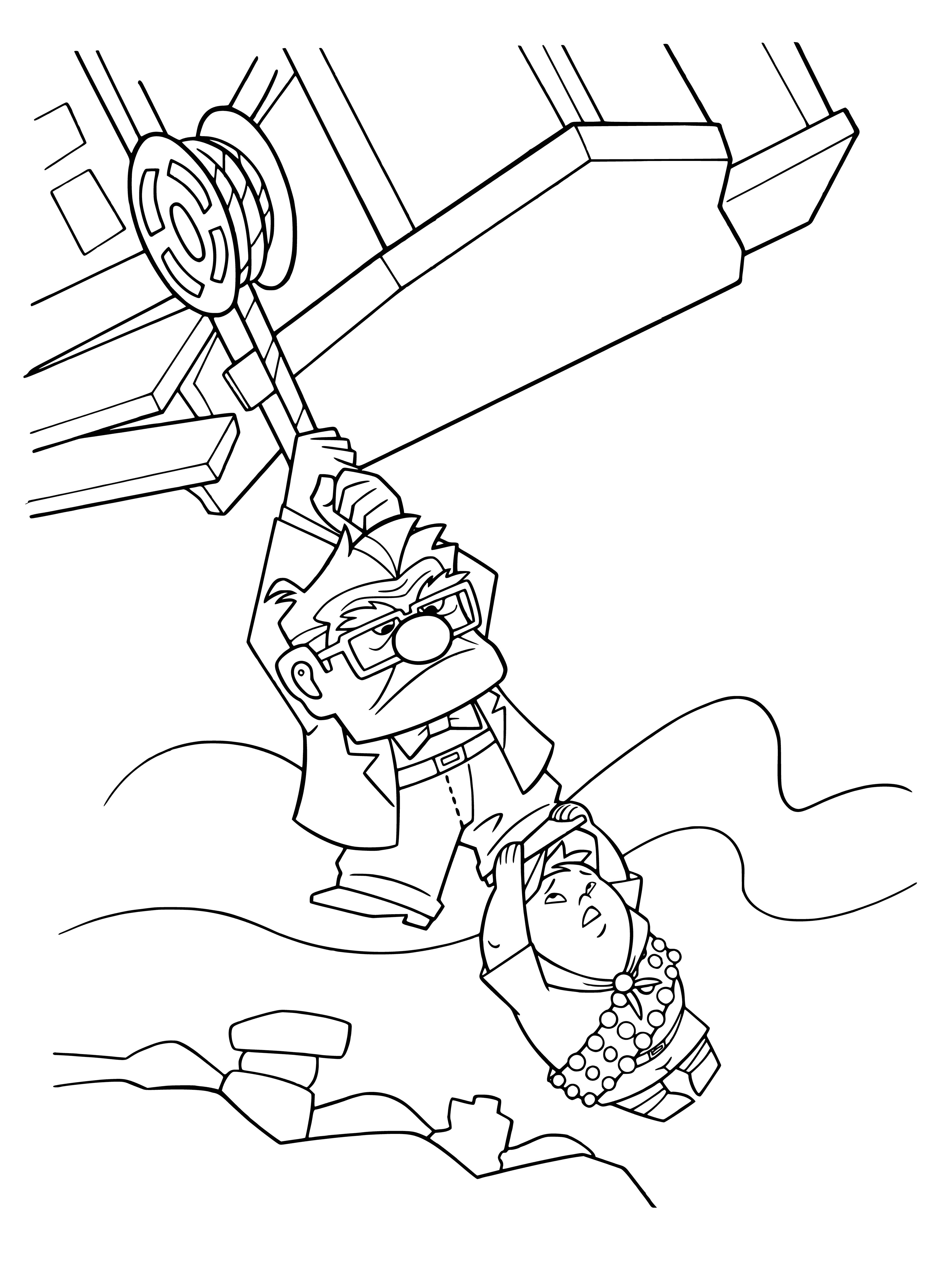 The house can fly away coloring page