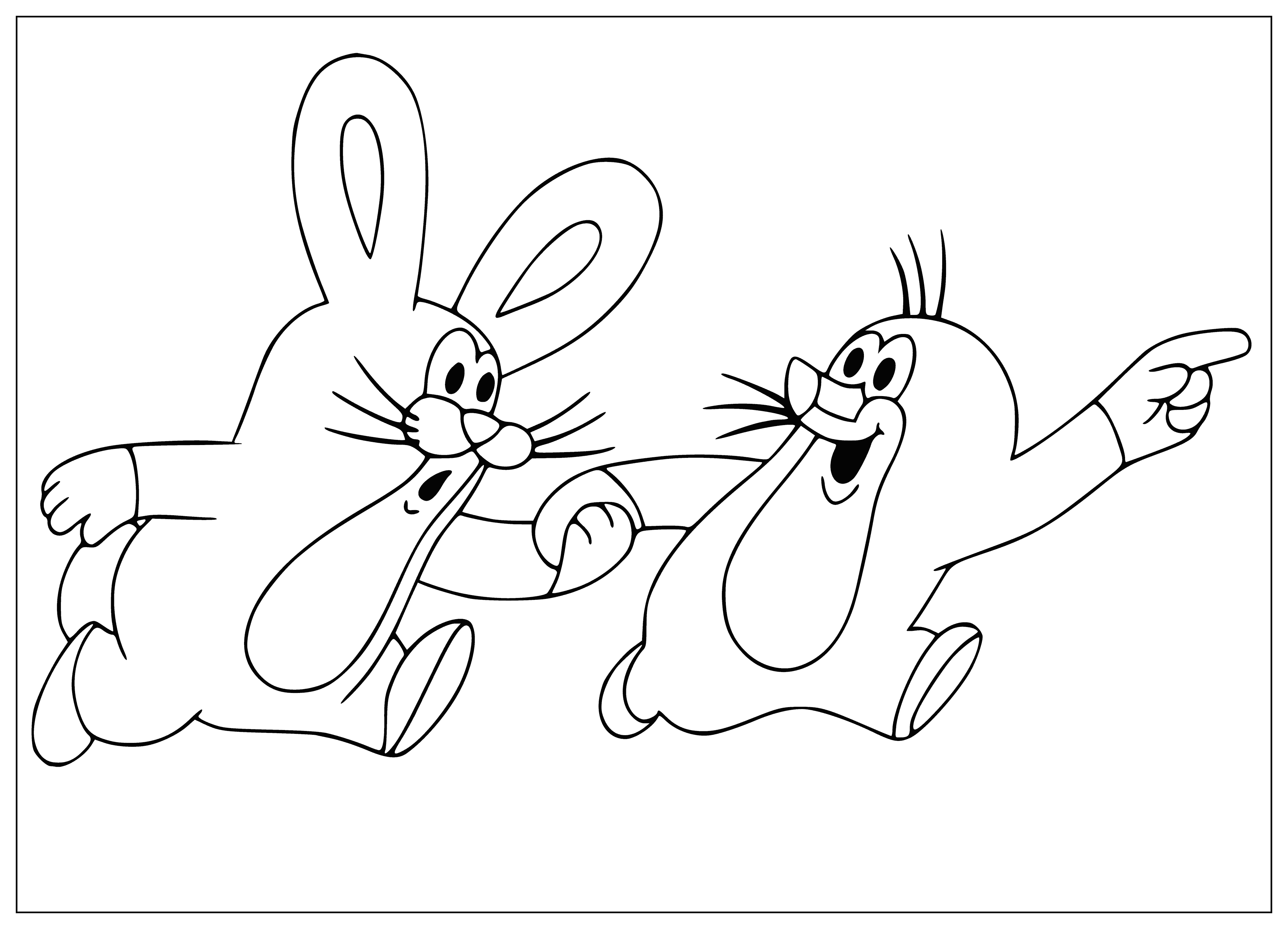 Hare and Mole coloring page