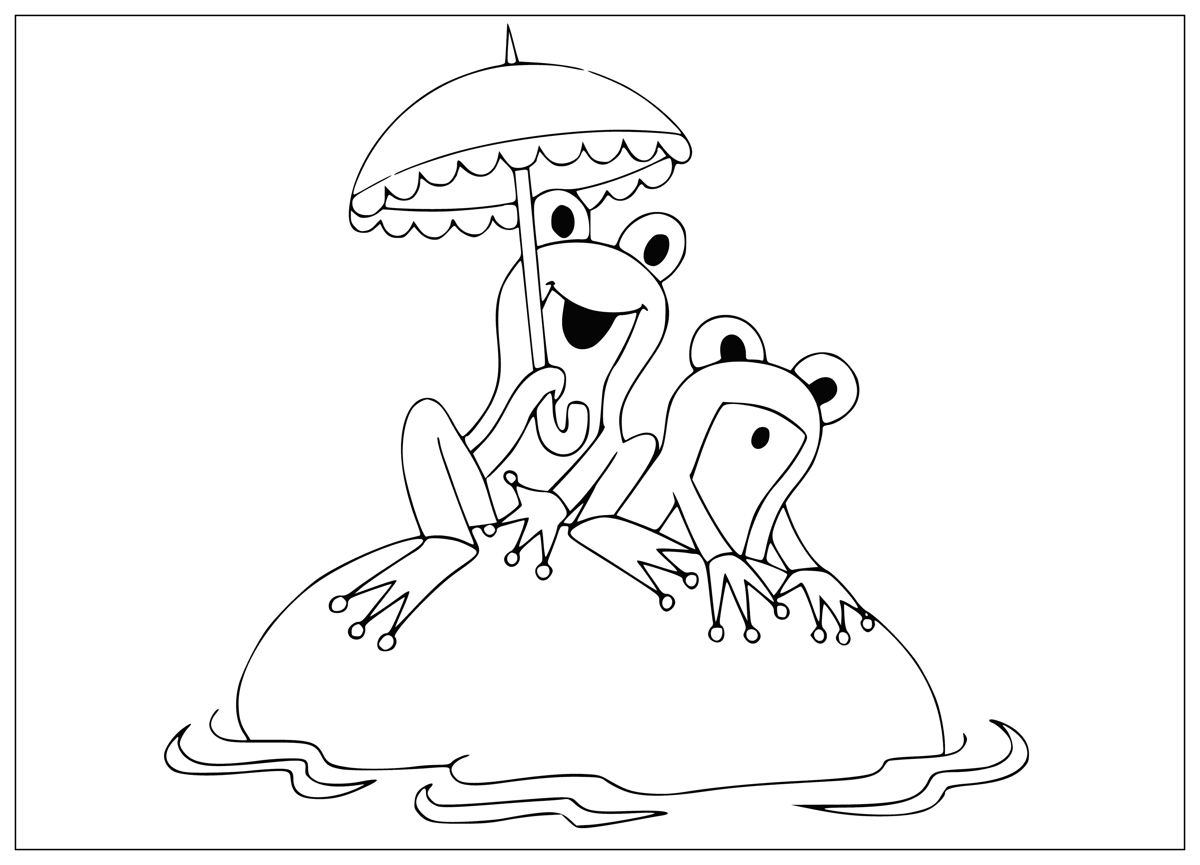 Frogs coloring page