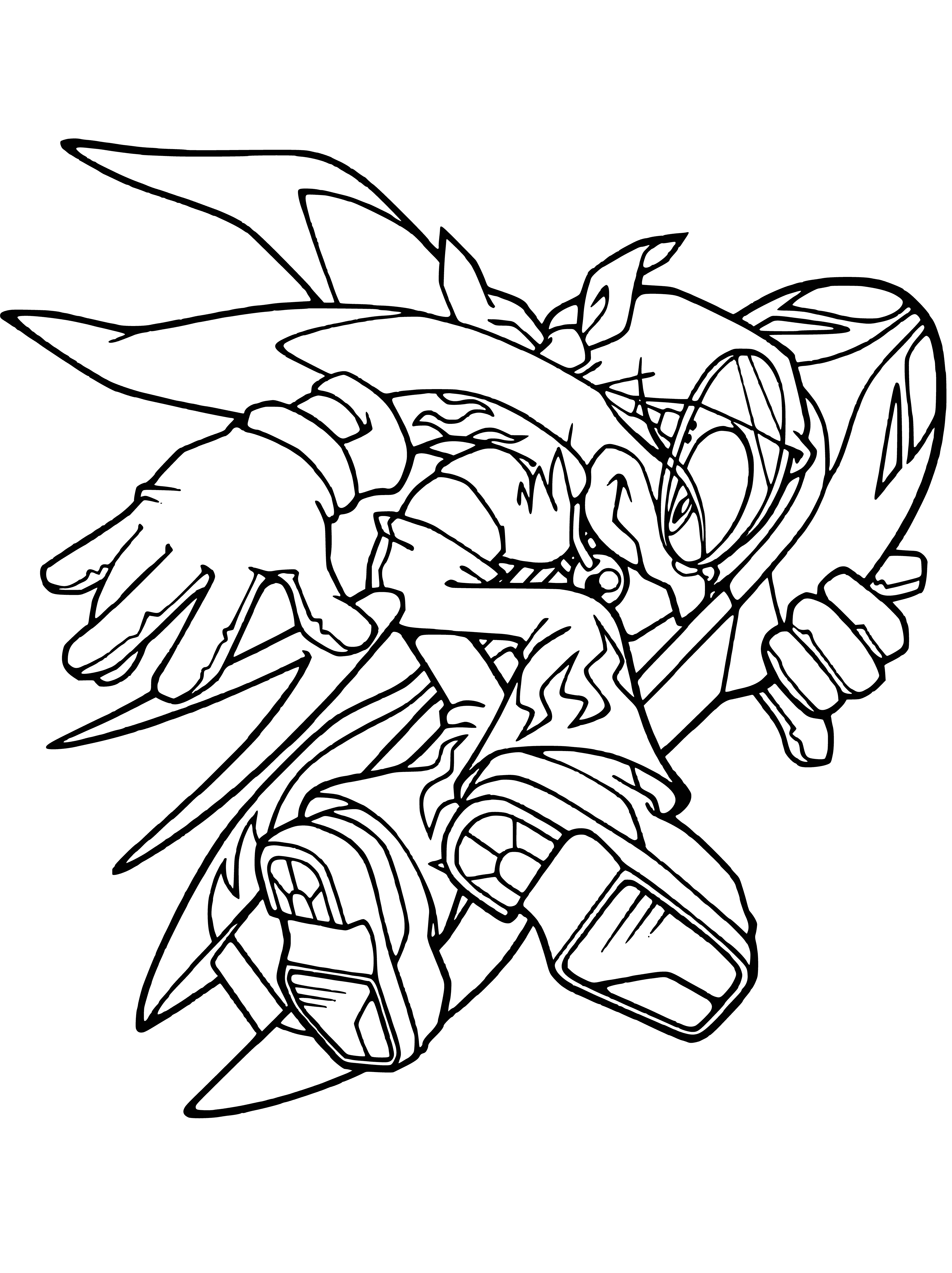 coloring page: Bright blue background w/green wavy lines and yellow oval w/ green S in center. At bottom, white "SONIC" wordmark. #sonic