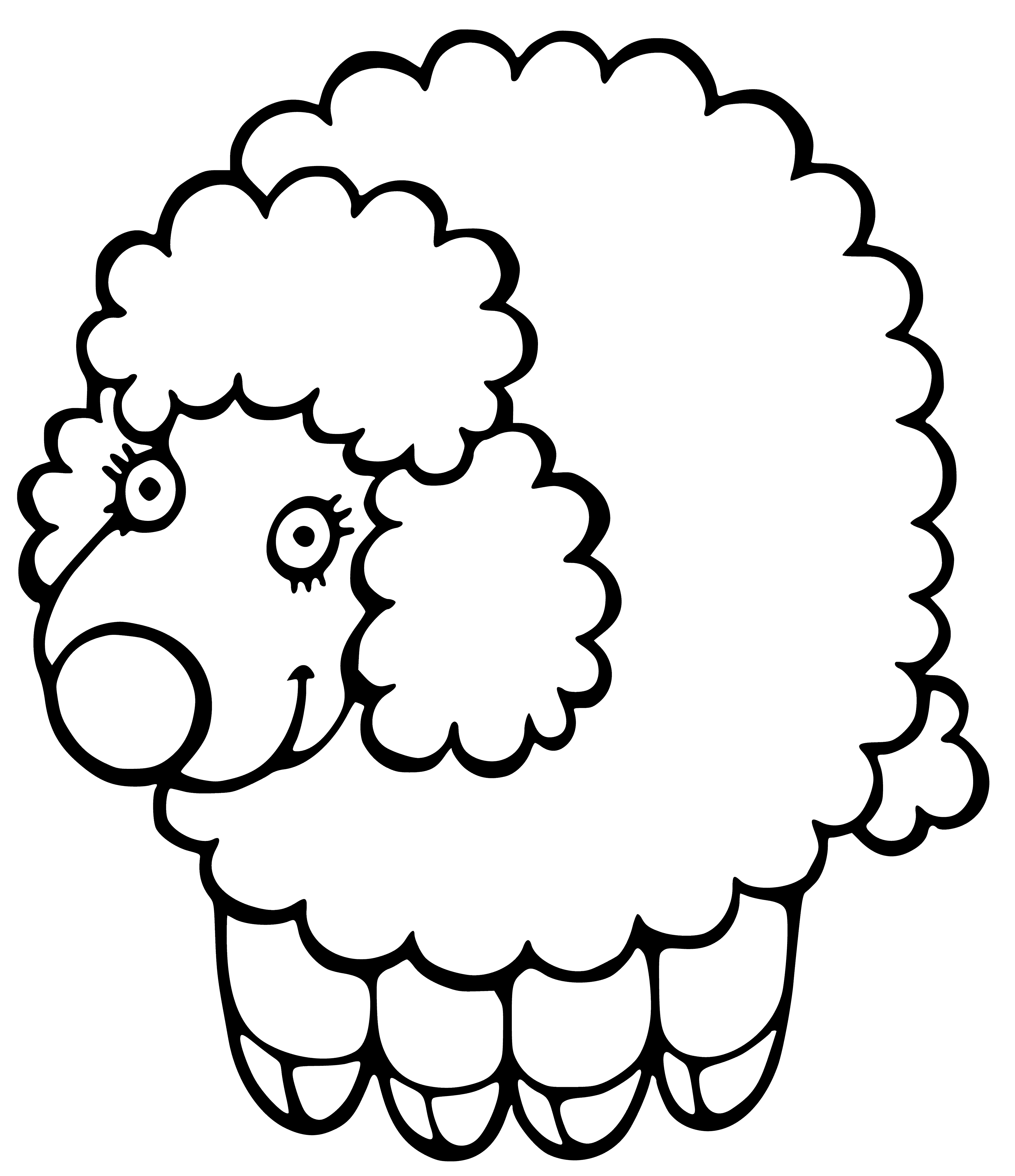 coloring page: A lamb's fleece is used to make wool, which is used in textiles, or fabric. #SheepFacts