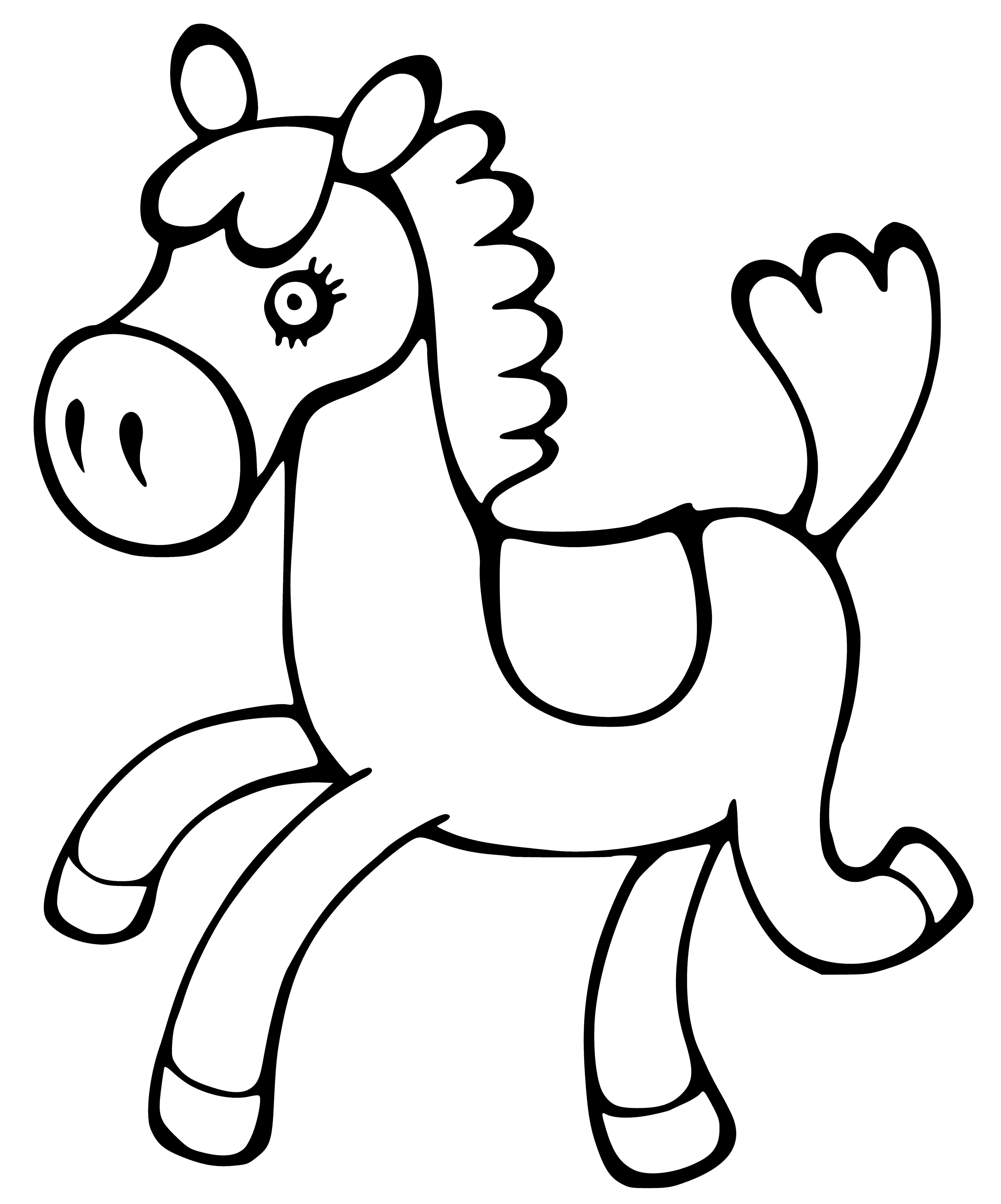 coloring page: A brown and white horse stands in a field in a coloring page. #coloring #horse #kidsactivities