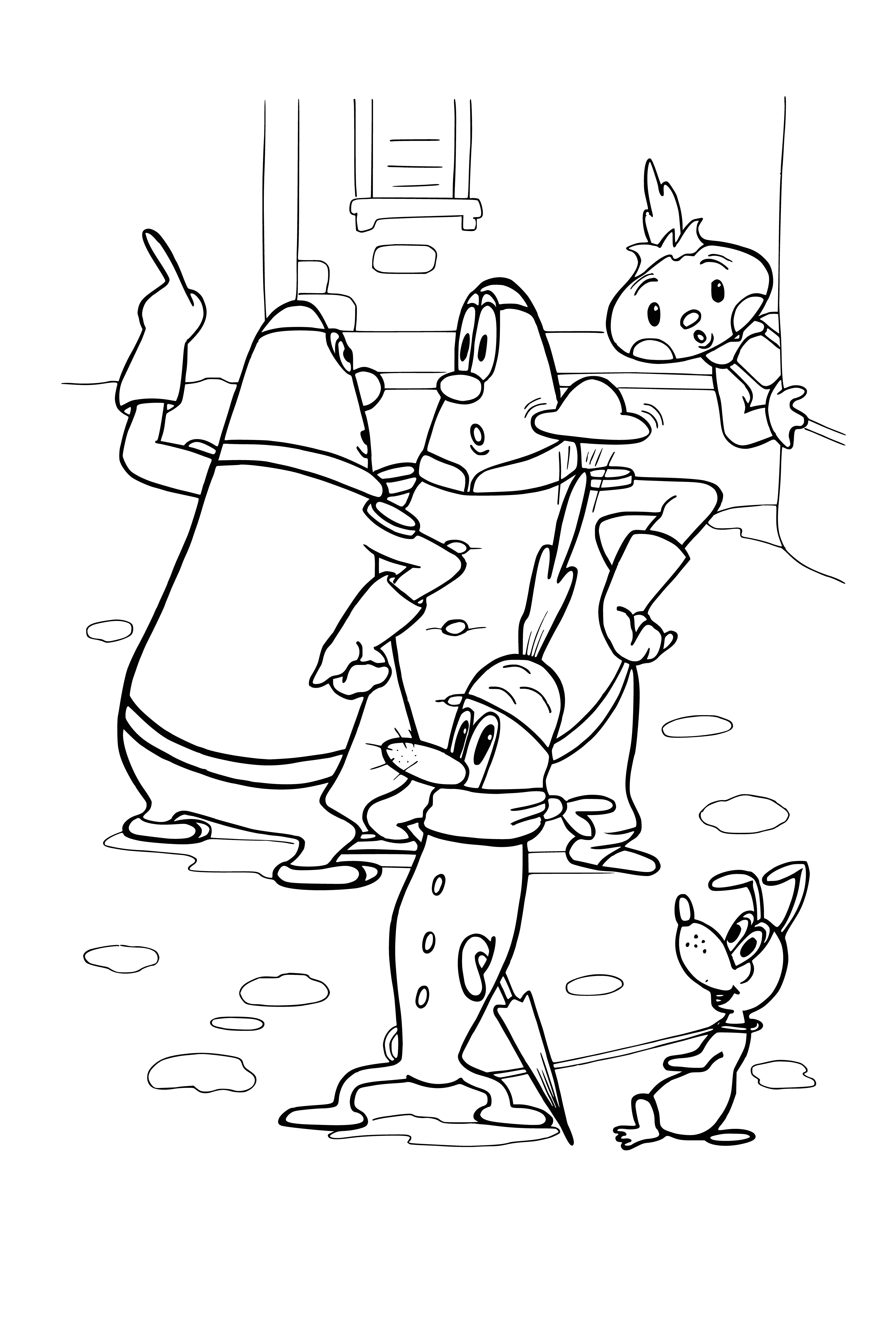 coloring page: Coloring with the characters of Cipollino and his friends