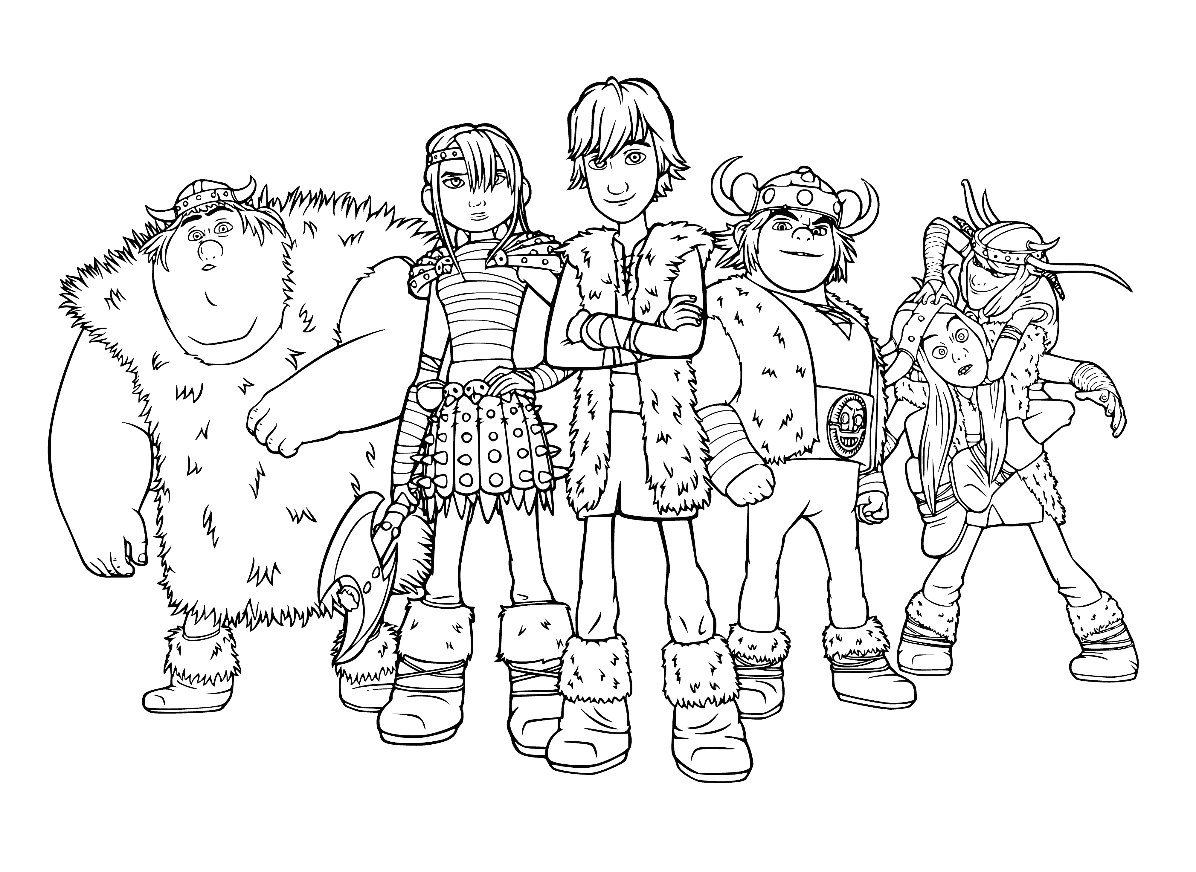 Hiccup's team coloring page
