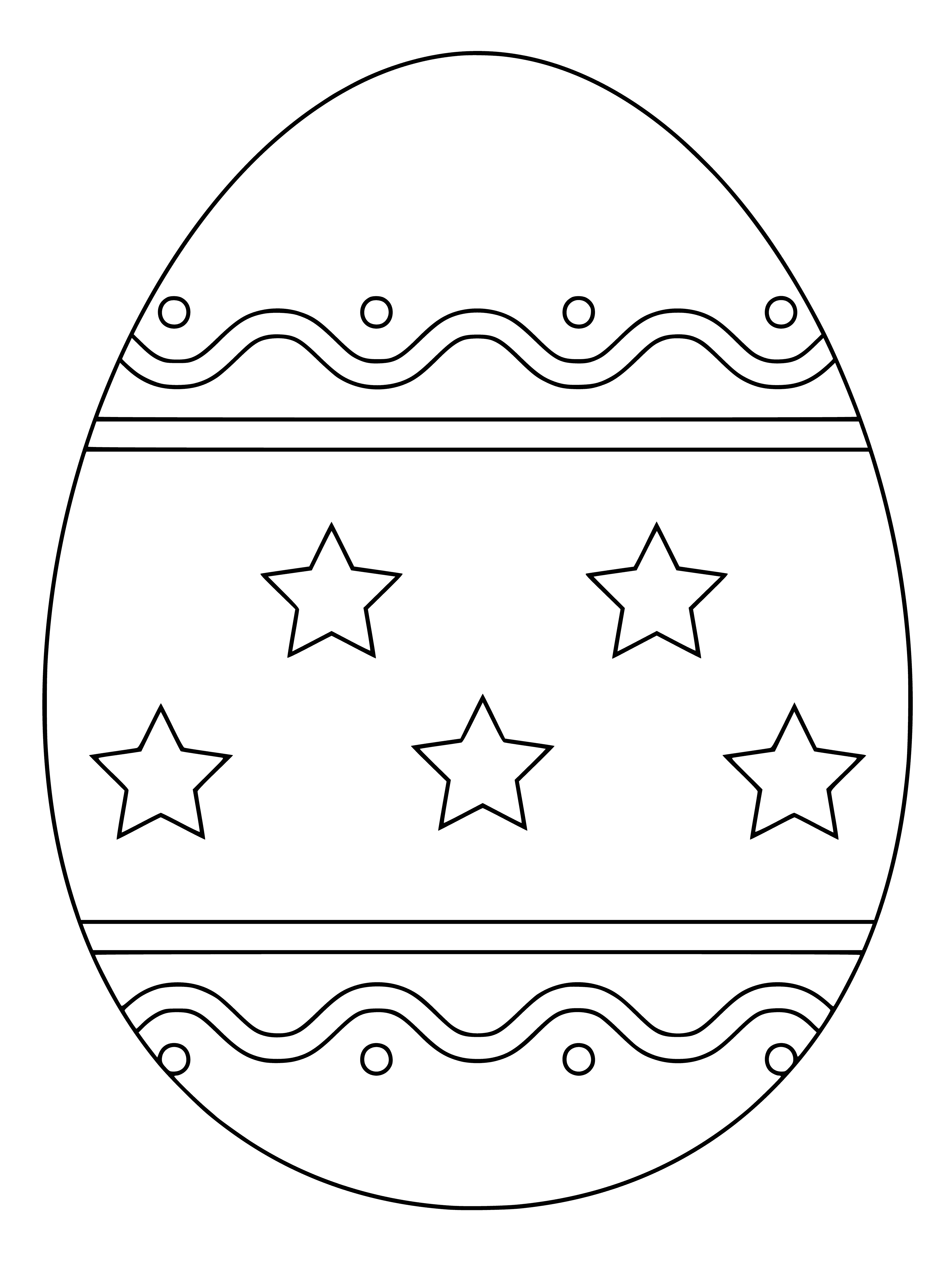 coloring page: Six Easter eggs: stripes, spots, brown, tan, white. One of each has a unique combination of colors! #EasterEggs
