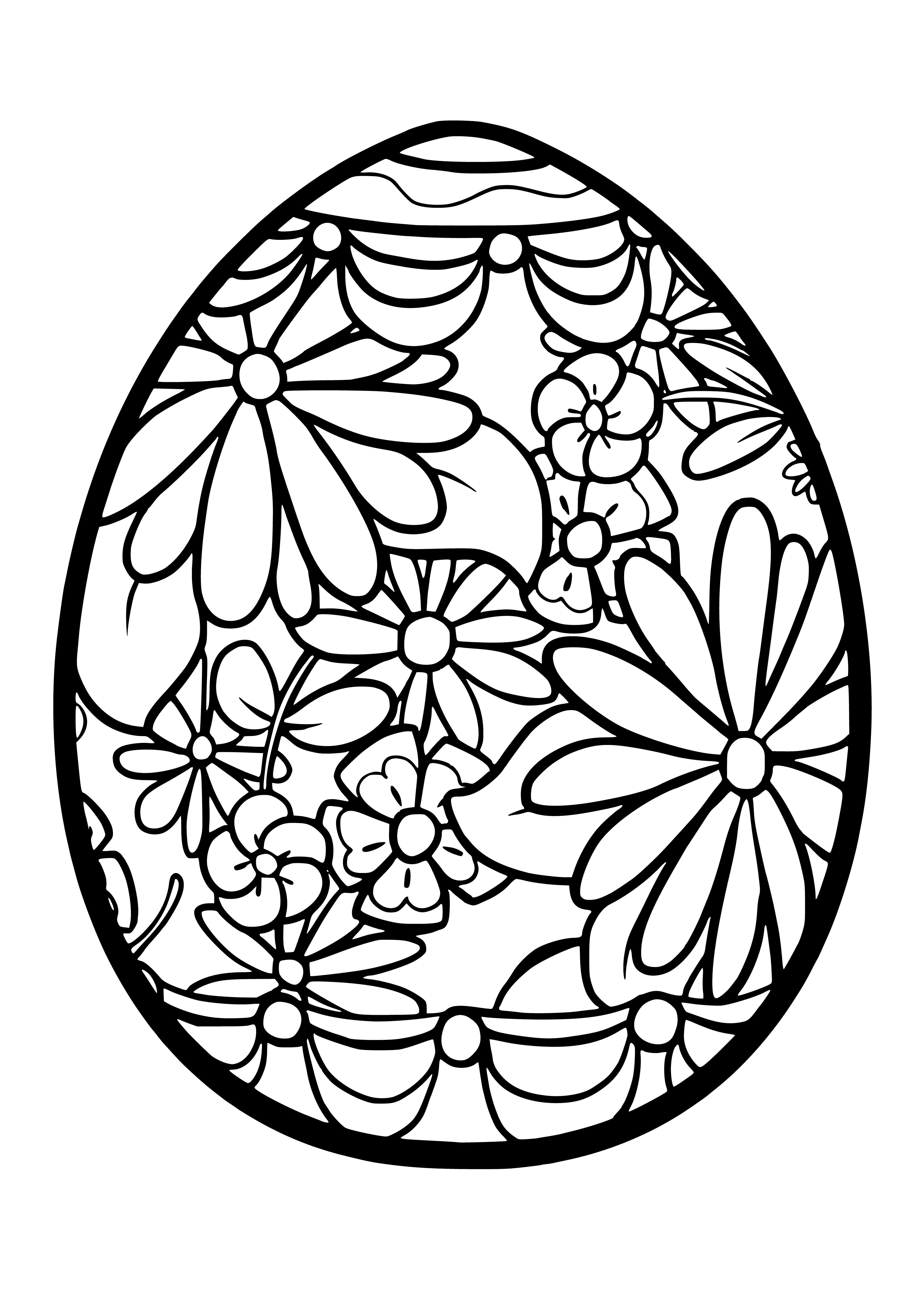 coloring page: 3 Easter eggs: 2 brown, 1 yellow, all with green stripes.