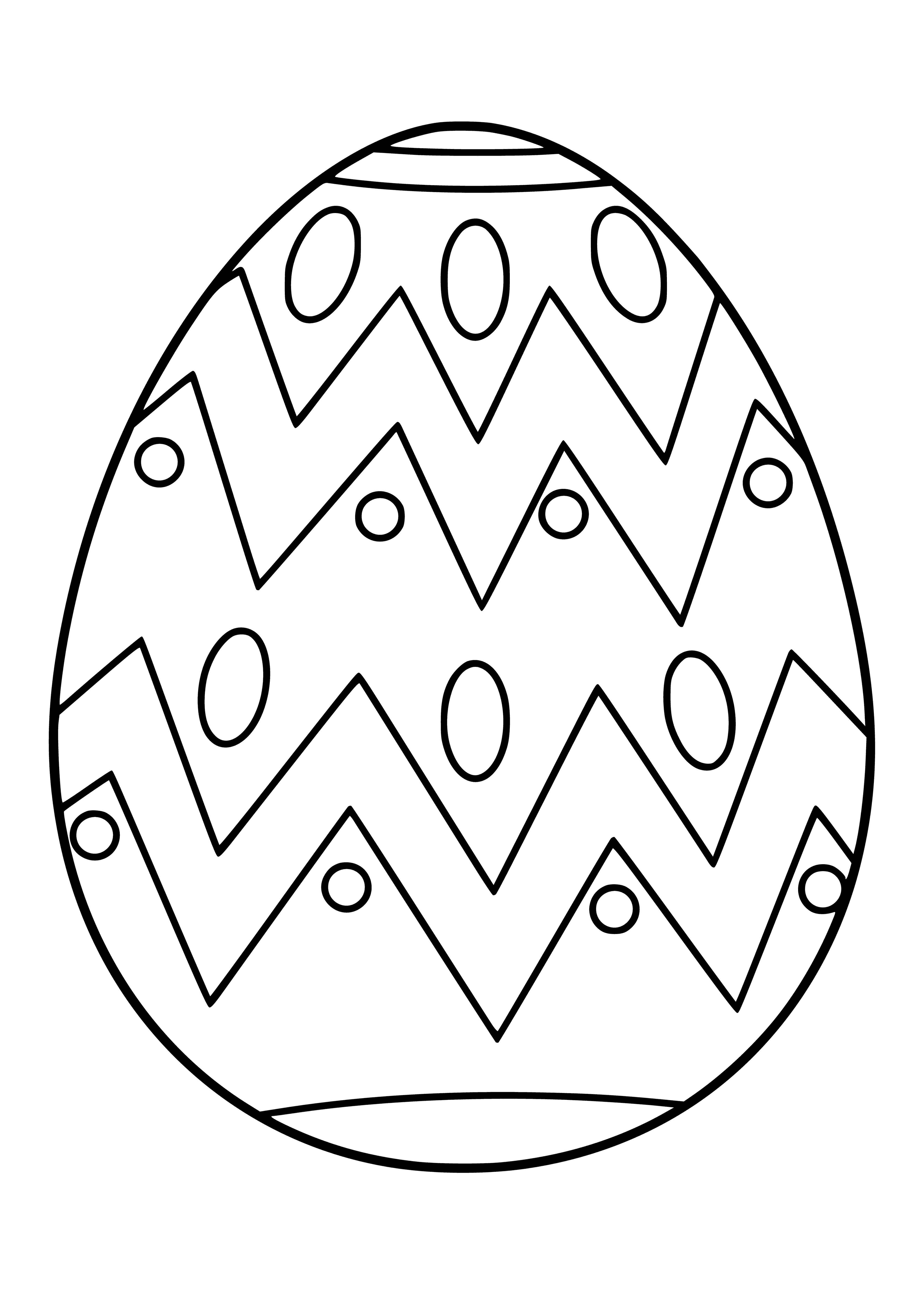 coloring page: Easter egg symbolizes new life, often given as a gift & linked to springtime.