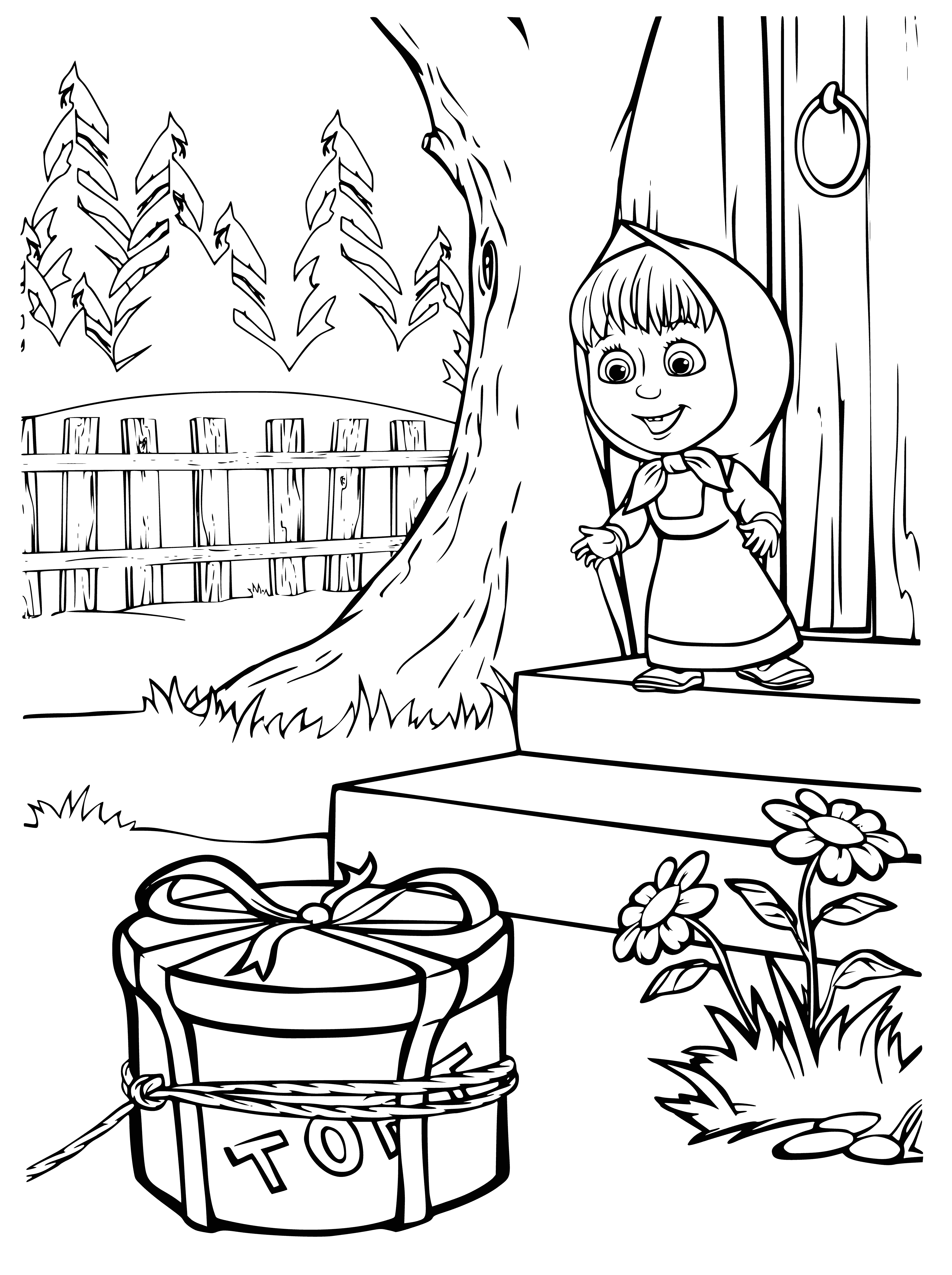 coloring page: Delighted teddy bears and party treats surround a celebratory cake: the perfect scene for a colorful birthday!