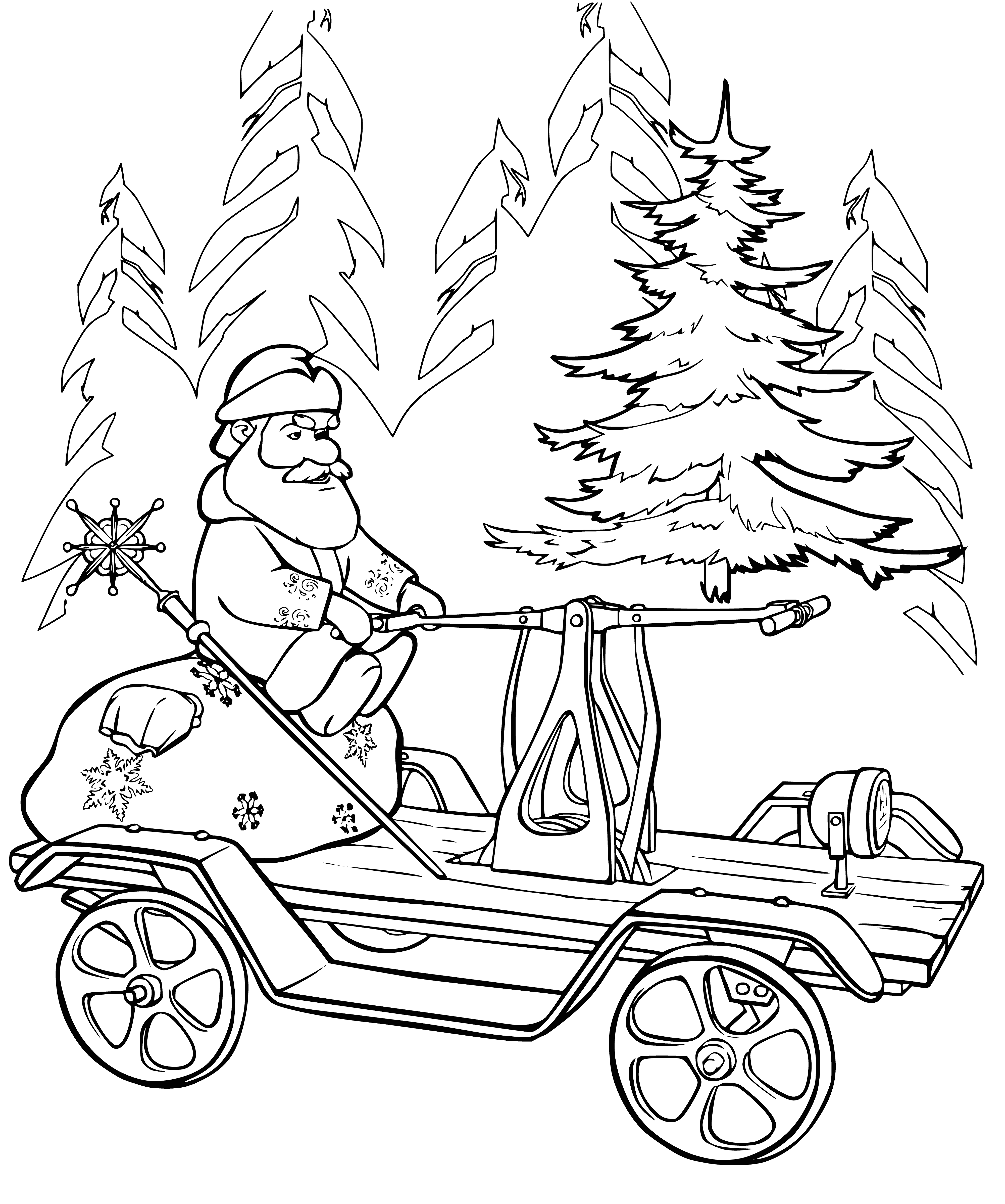 coloring page: Santa Claus is waving from a railcar in a coloring page! #christmas #santaclaus