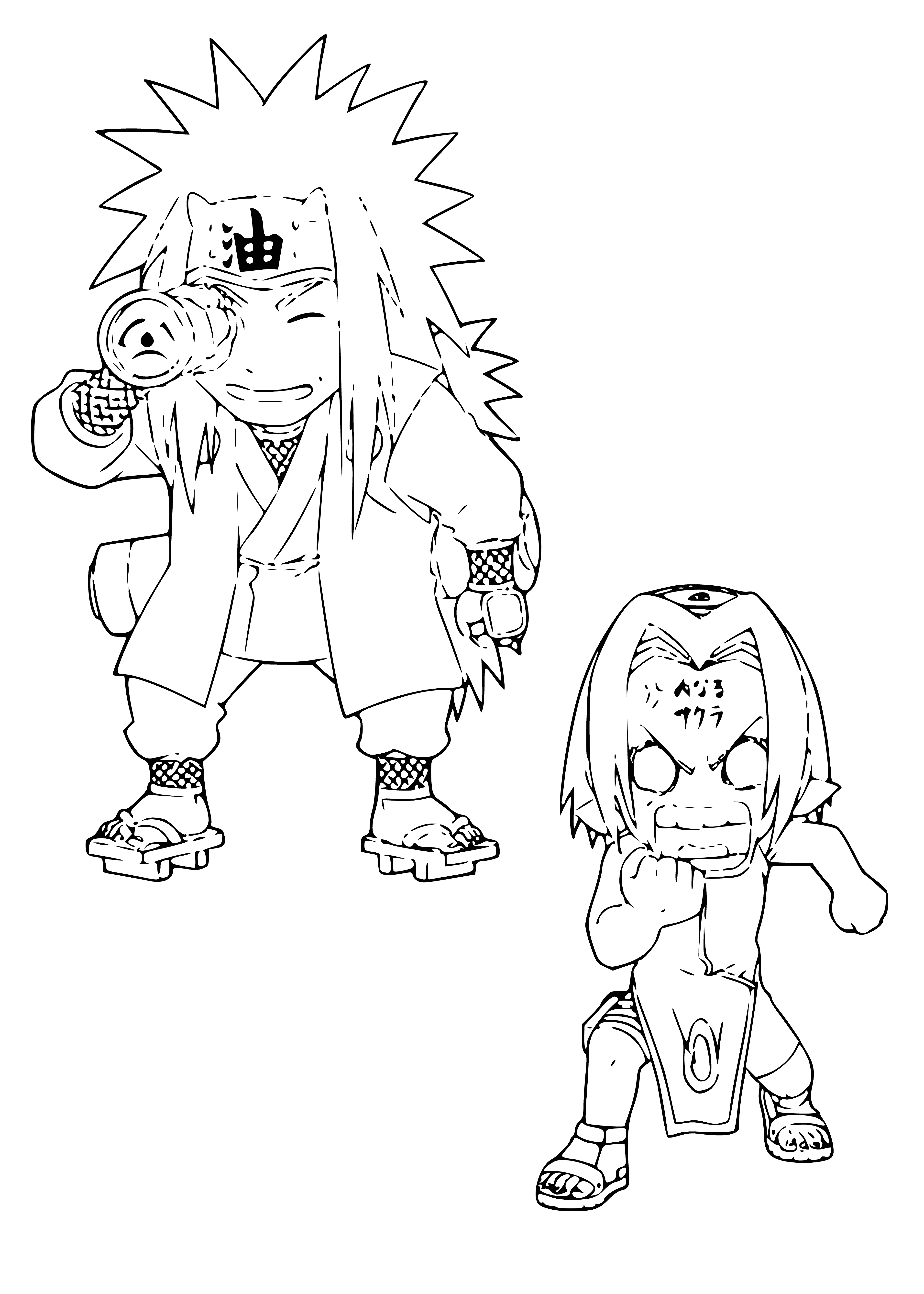 coloring page: Two happily excited kids with unique appearances stand close with one hand on the other's shoulder. #happiness