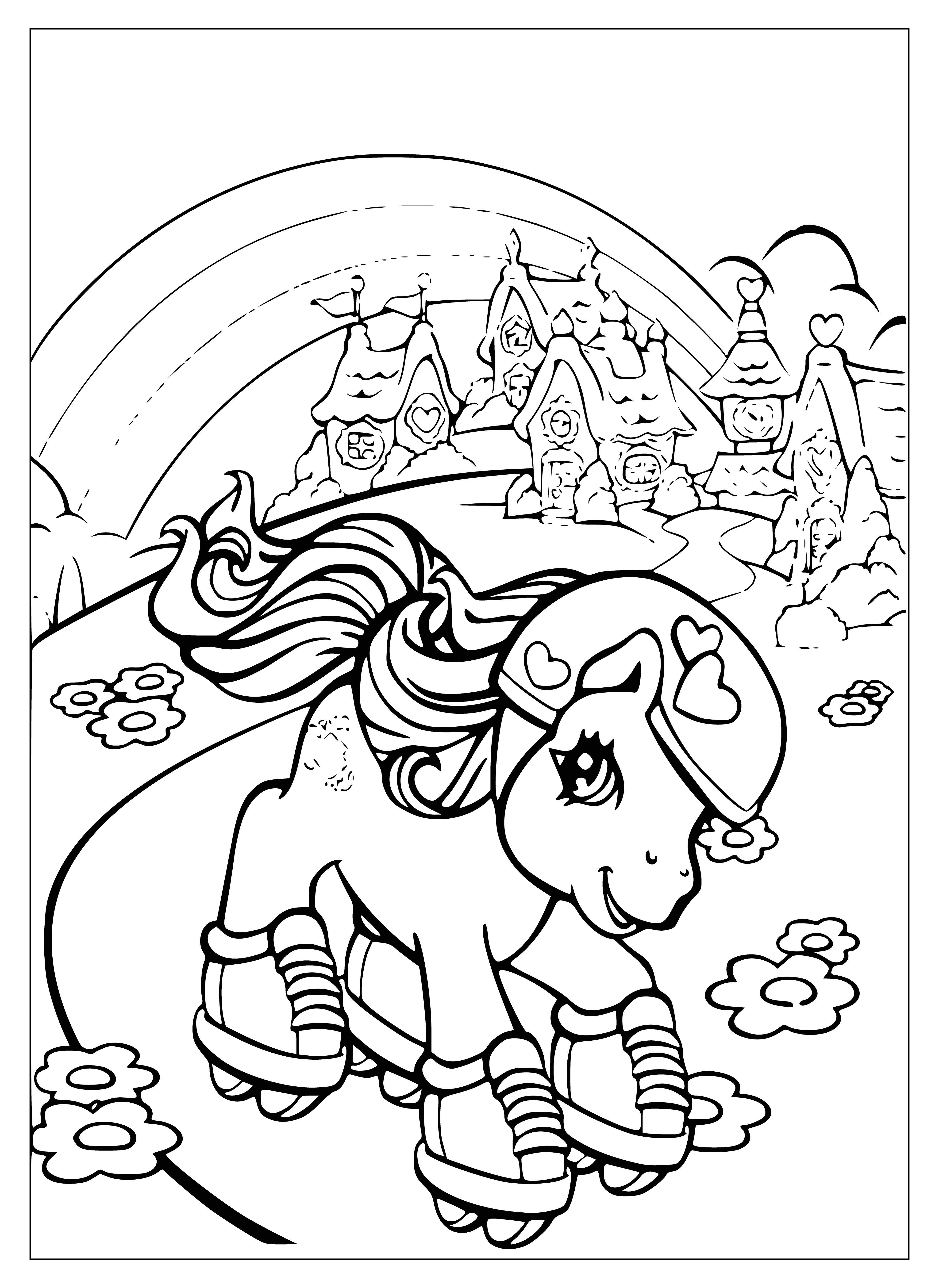 My little pony in motion on rollers