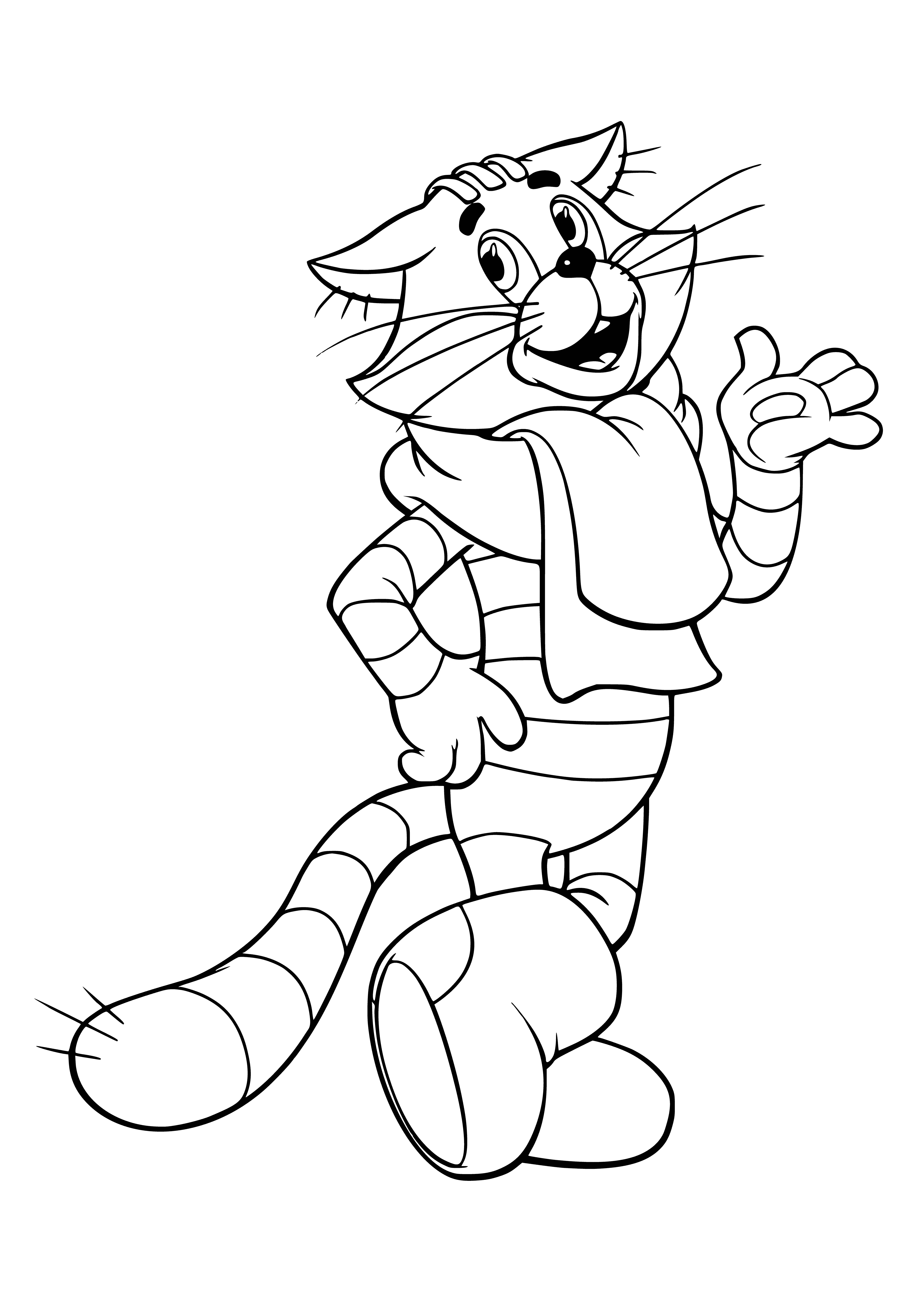 Famous Russian cat Matroskin is in a coloring page - an orange feline waiting to be brought to life!
