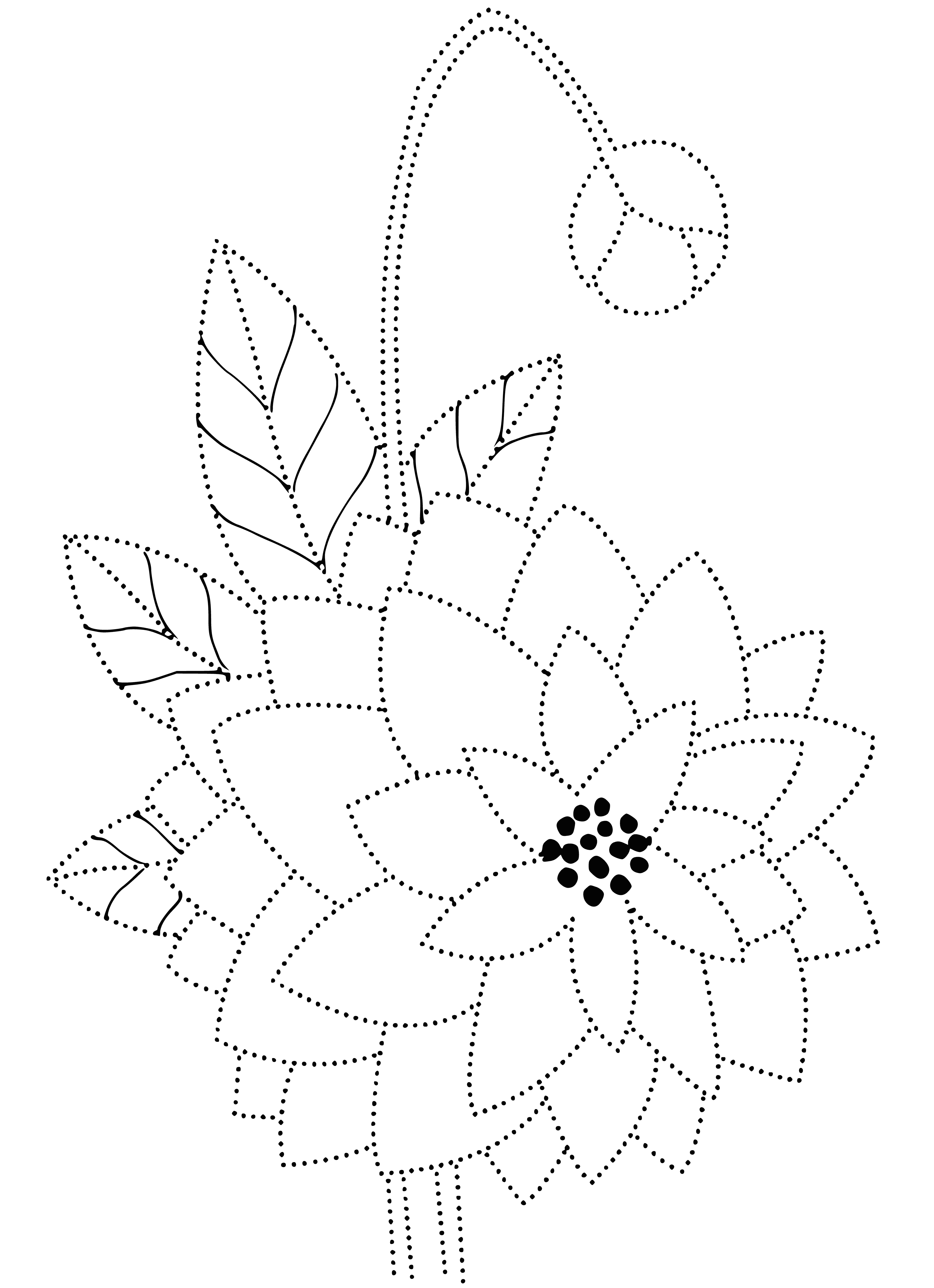 coloring page: Dahlias are a large, showy flower native to Mexico w/ petals ruffled & varying in color. They prefer full sun & well-drained soil for growth.