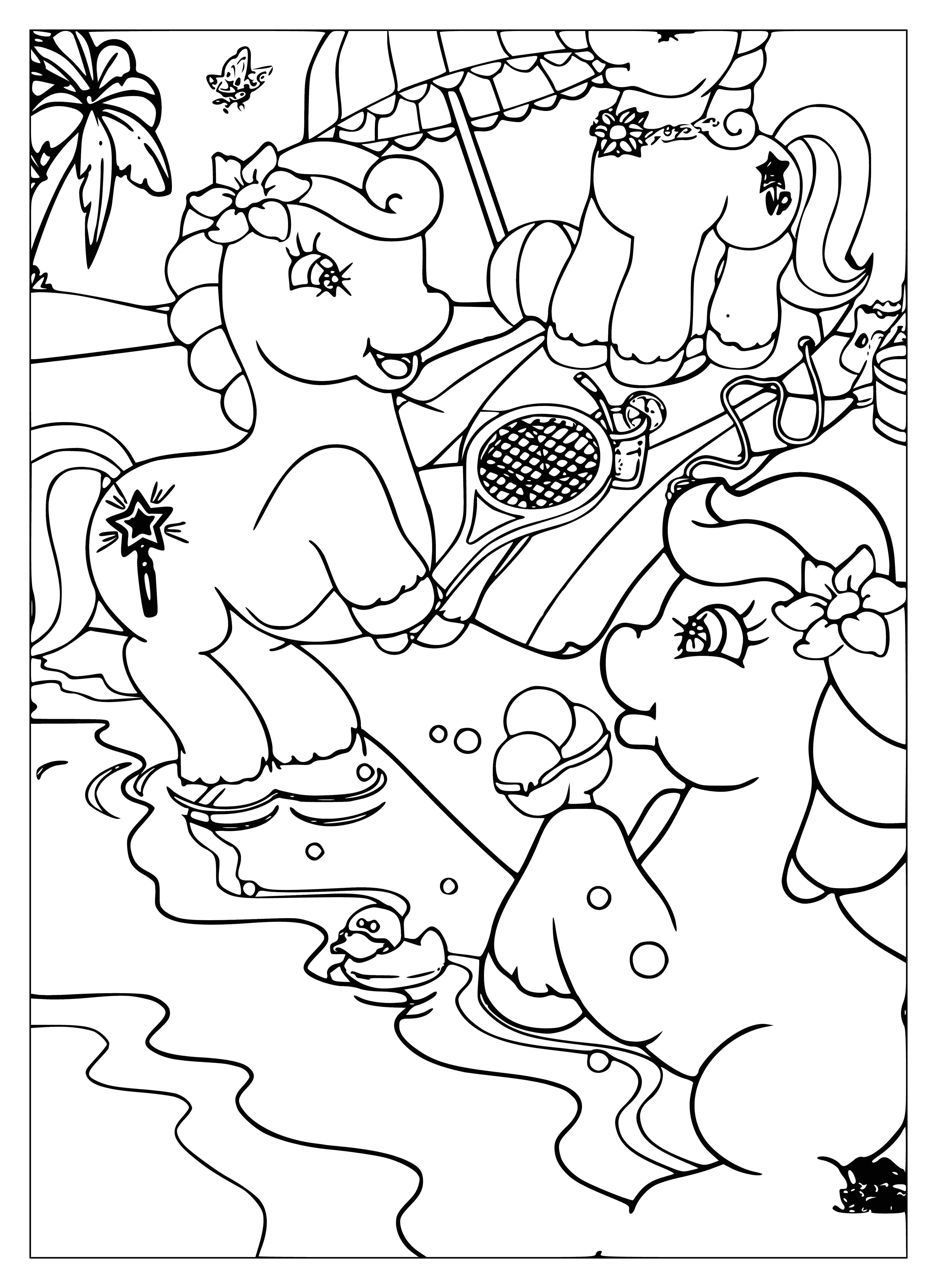 Colorare il mio piccolo pony sulla spiaggia