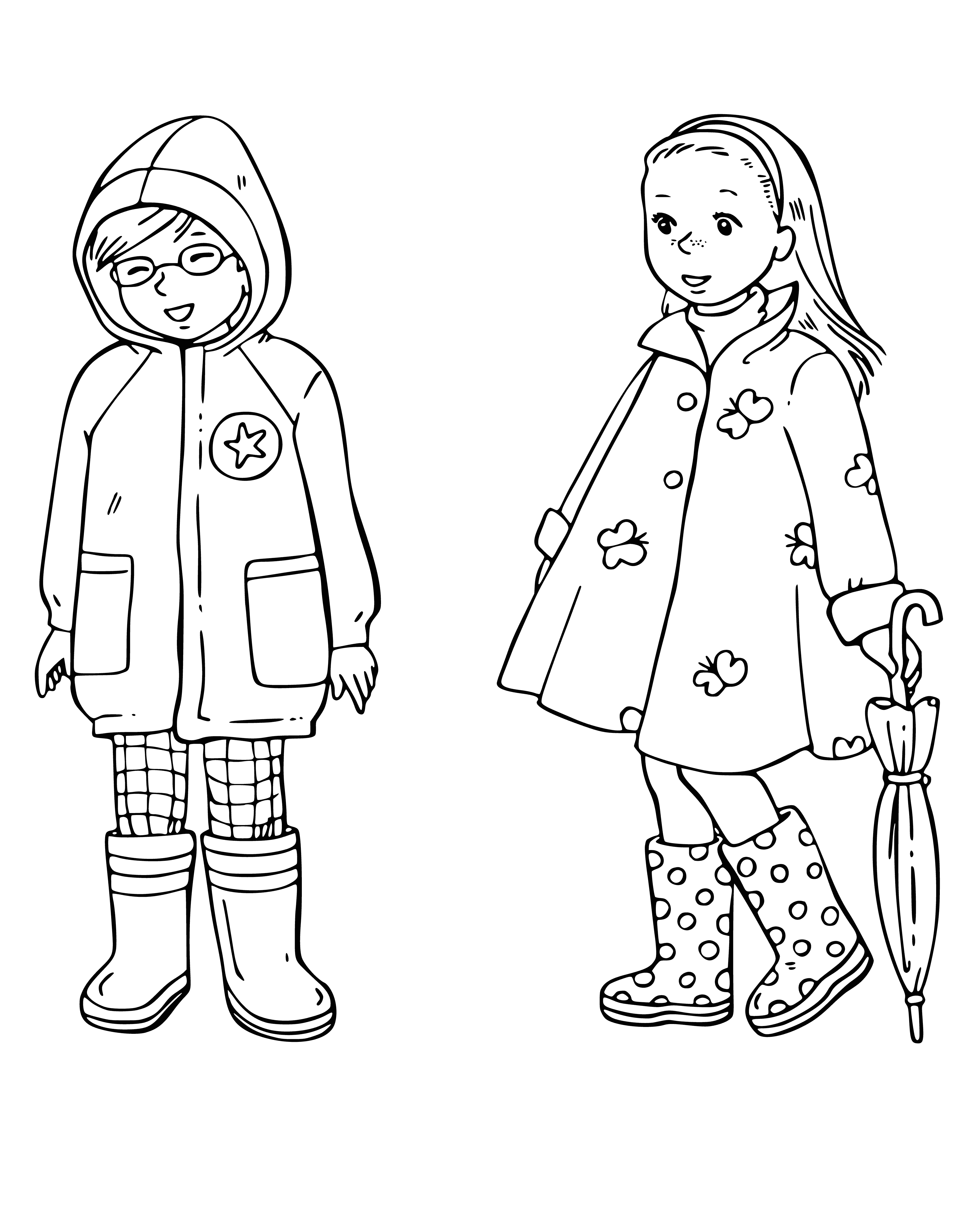 Clothes for spring coloring page