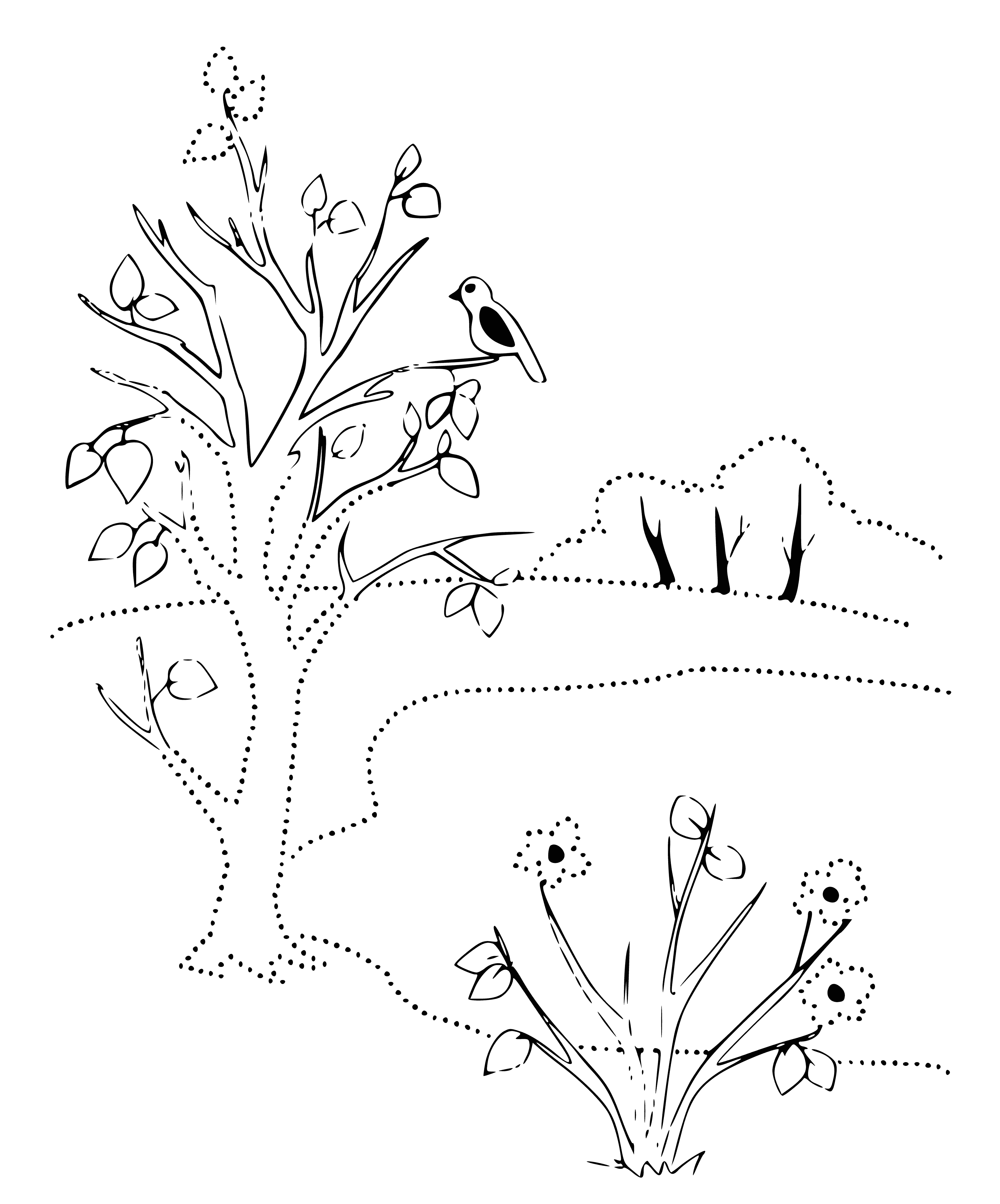 Leaves are blooming coloring page