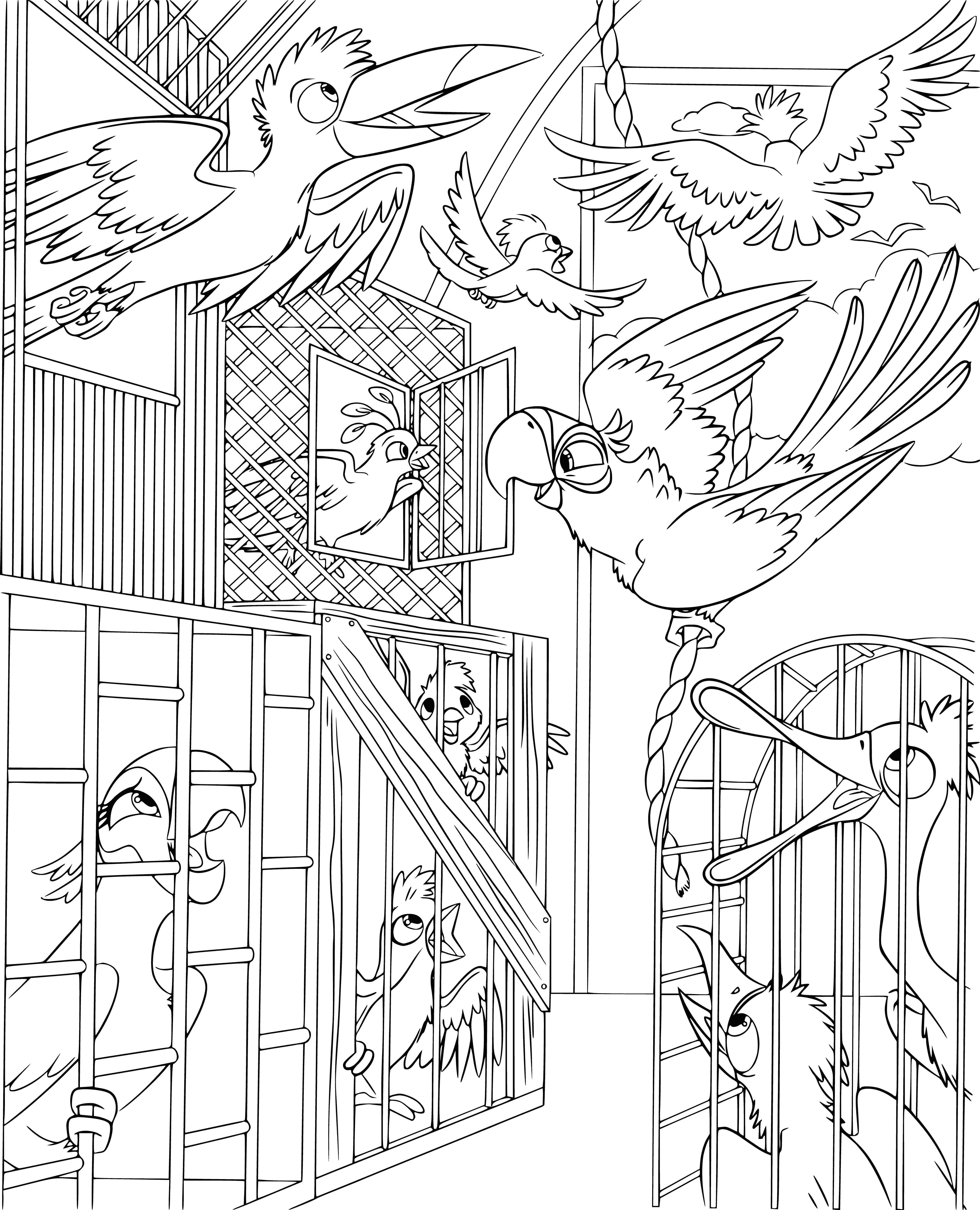 coloring page: Coloring page has a body of water, trees and mountains on one side, buildings on the other, with a bridge in the middle. #coloringpage