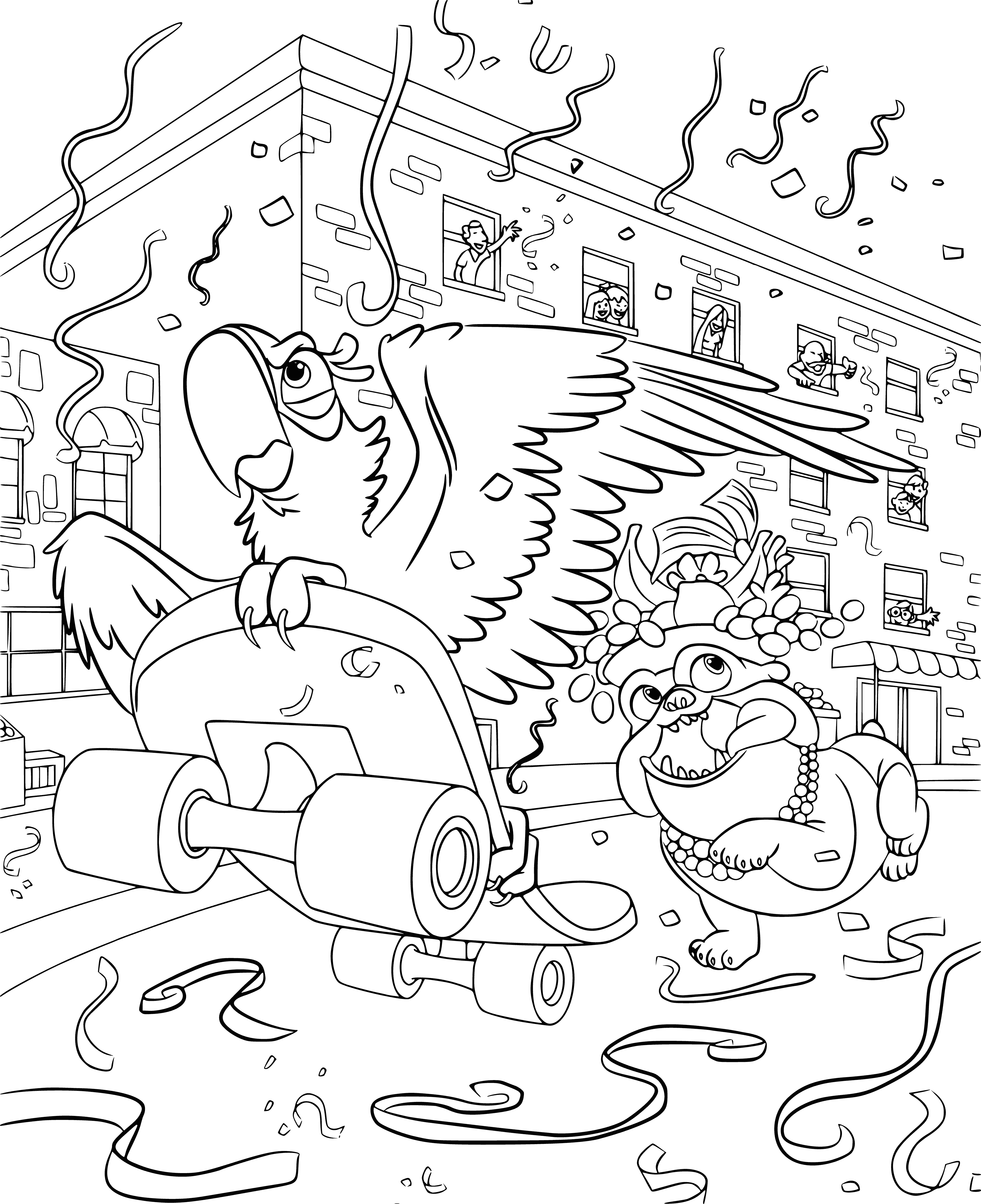 In pursuit! coloring page