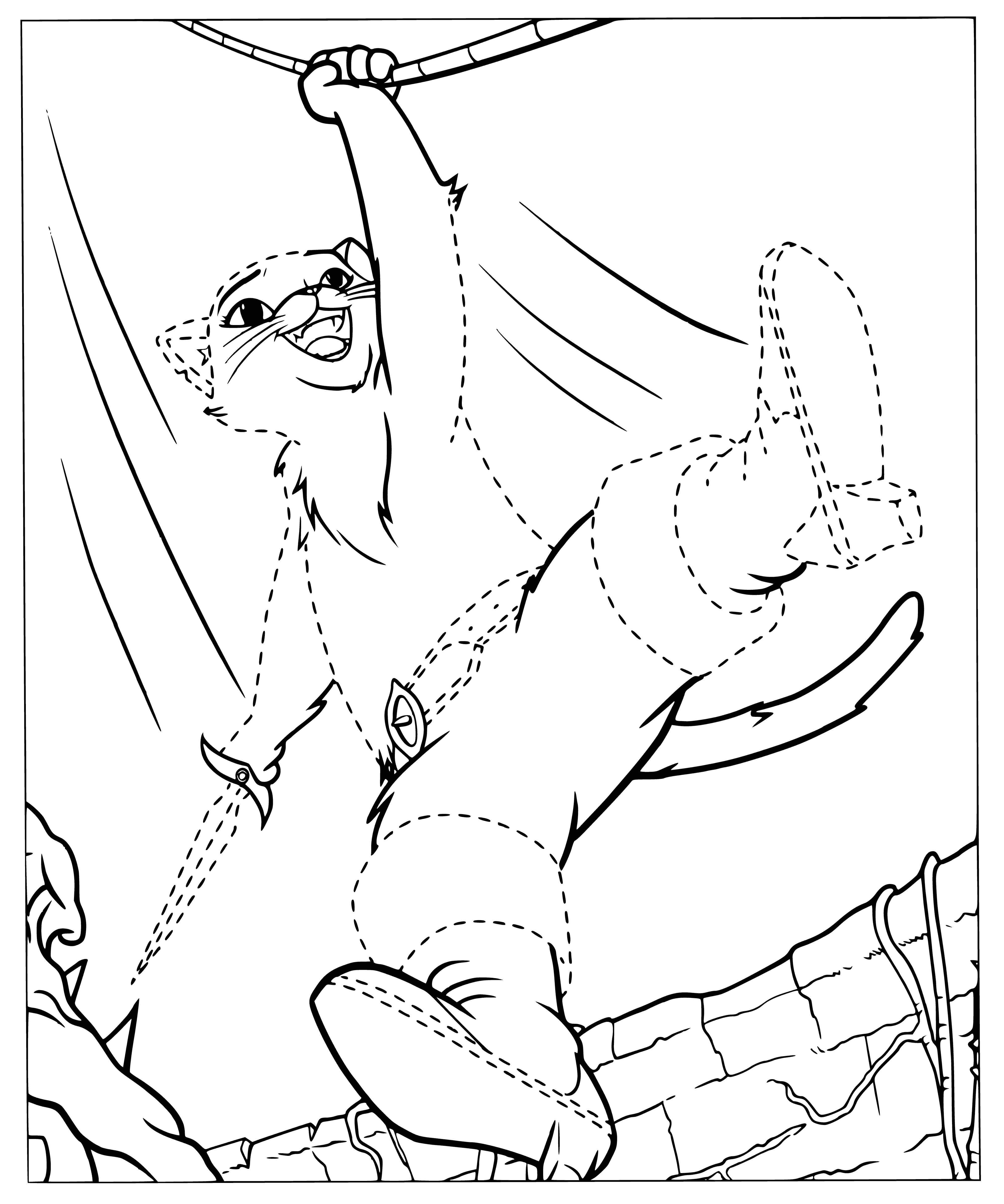 coloring page: Puss in Boots: A brave cat who fights for justice & protects the innocent. A skilled swordsman, loyal & brave, who never shies away from battle.