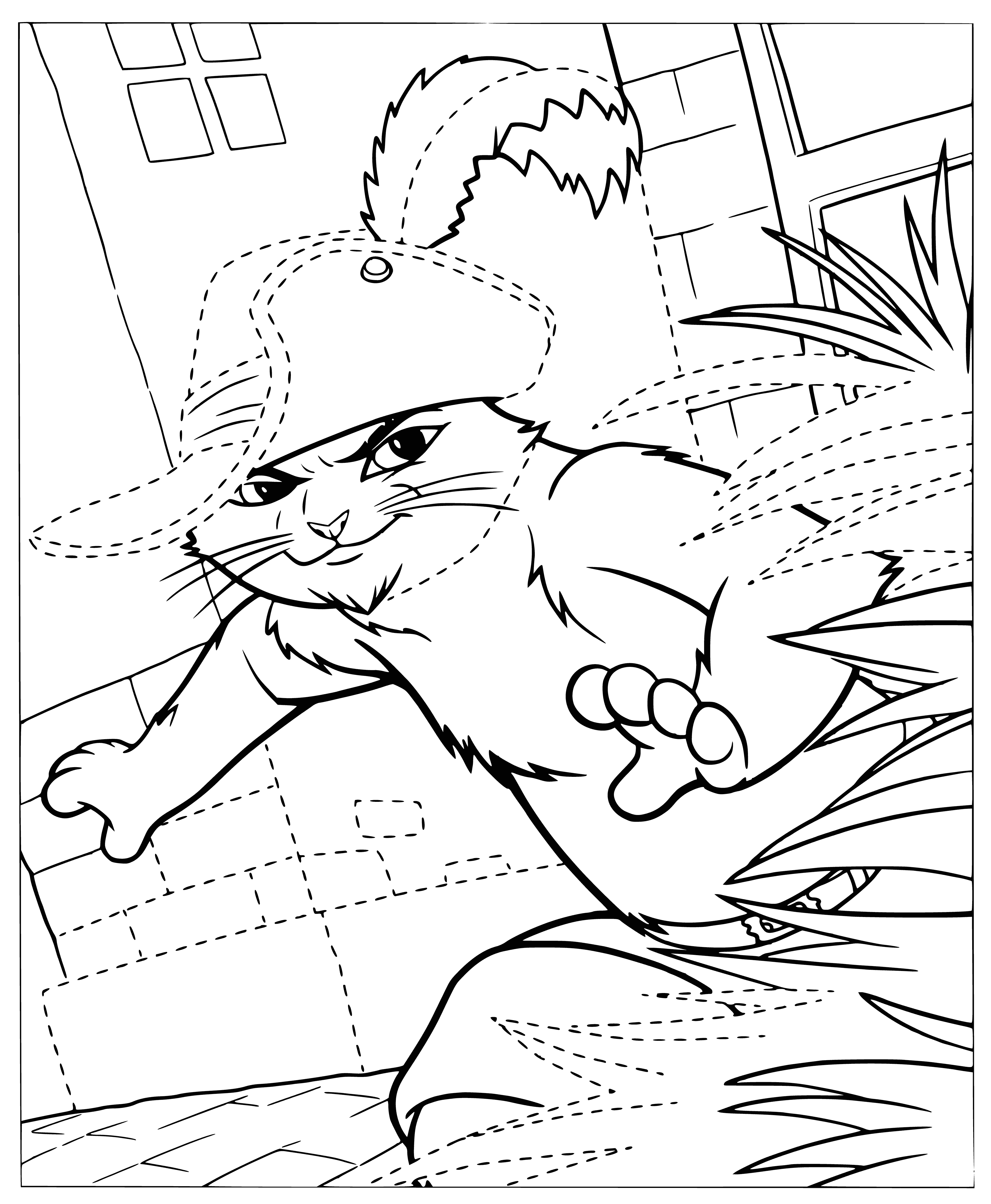coloring page: A large, orange cat wearing brown boots and looking off to the left with a comical face! #cutecat