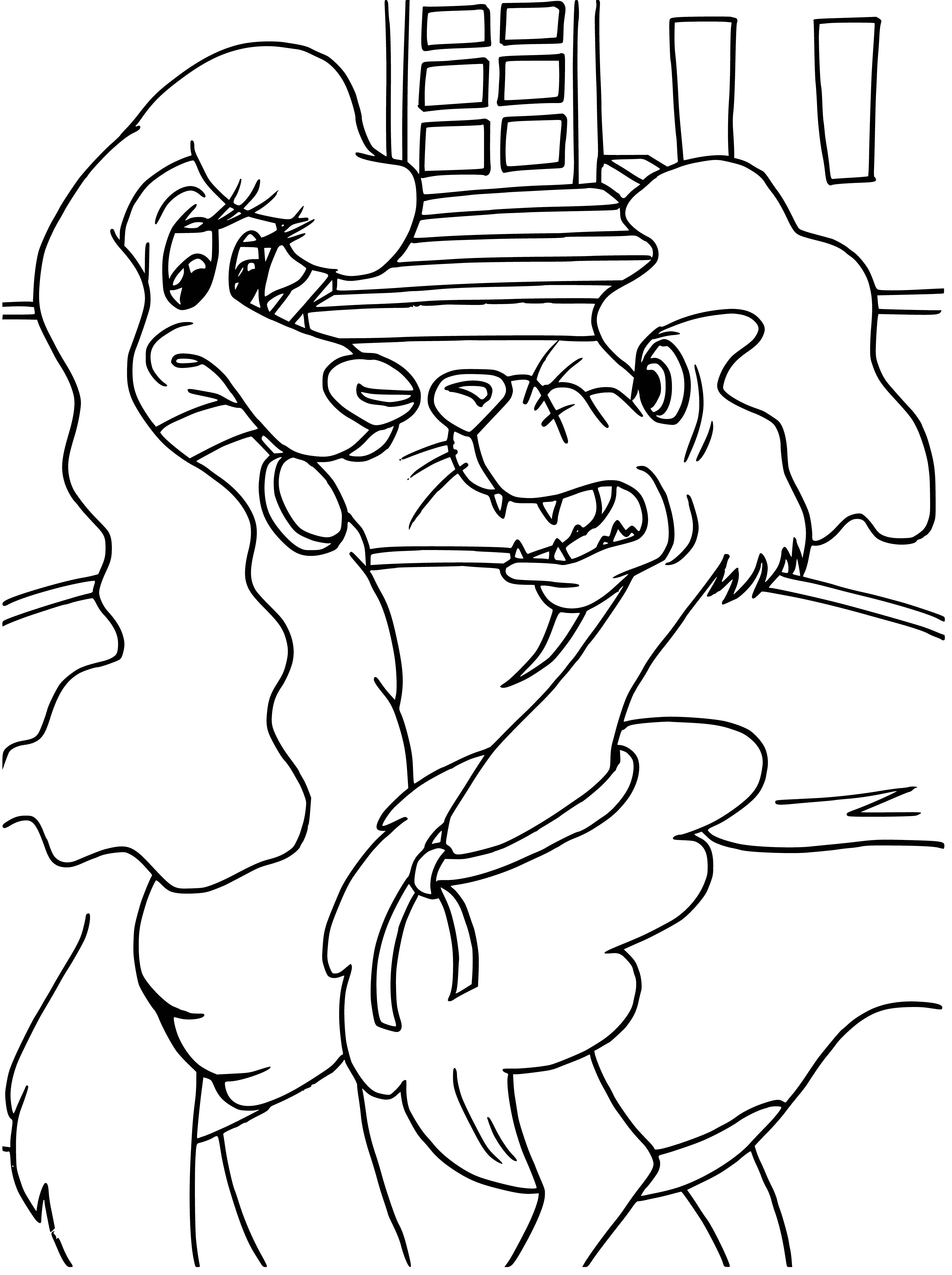 coloring page: The Gascon Saintongeois is a French dog breed that is descended from the St Hubert's Hound, Bloodhound, & Basset Hound. It is a large dog that comes in a variety of colors w/ a harsh outer and soft, downy undercoat. It is active, w/ a strong hunting instinct & loud bark.