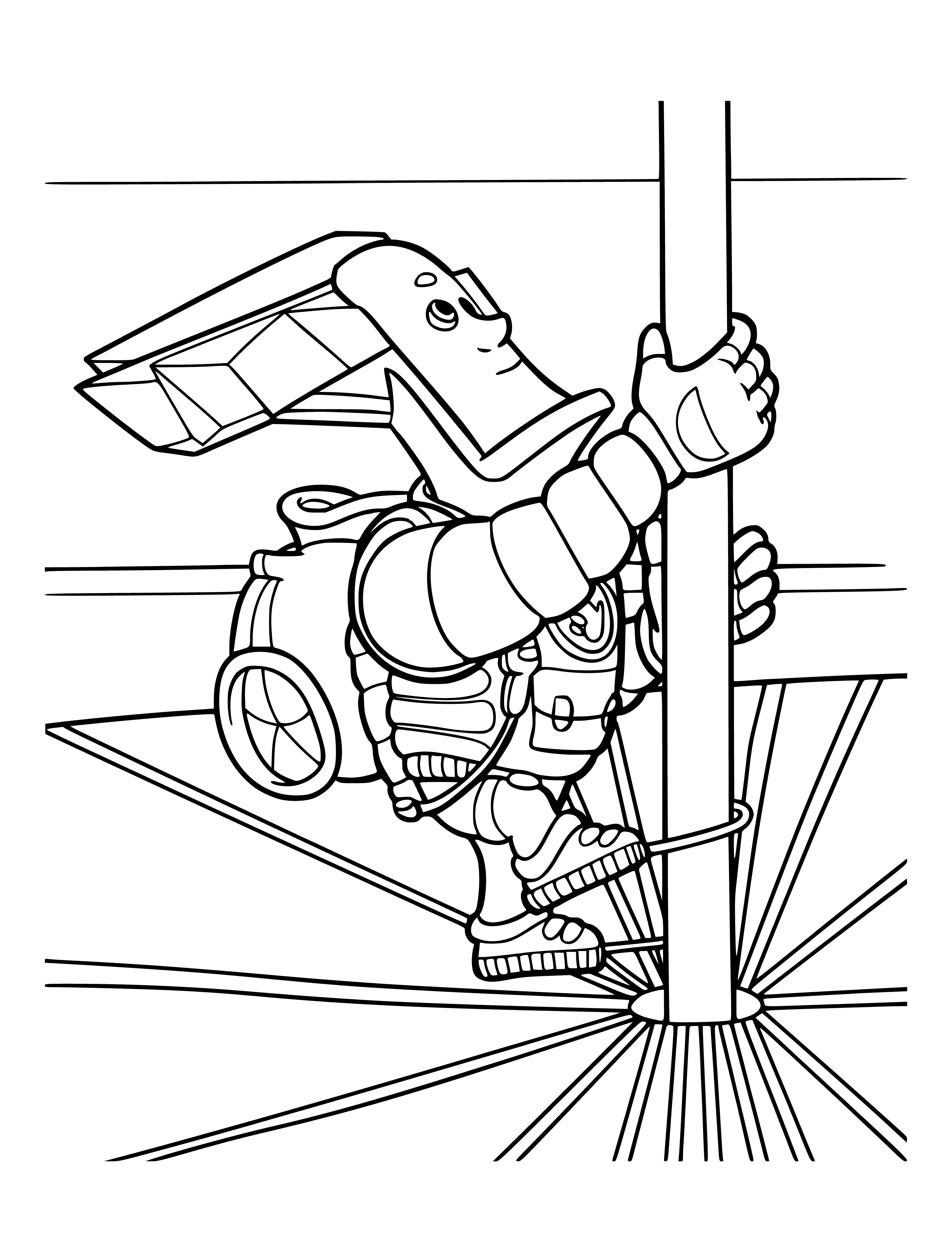 coloring page: The Fixies are on a mission to fix things! Fixik Papus is working hard to make sure everything is in order with his toolbox. He's small, but has a big heart and job to do! #fixies #job #tools