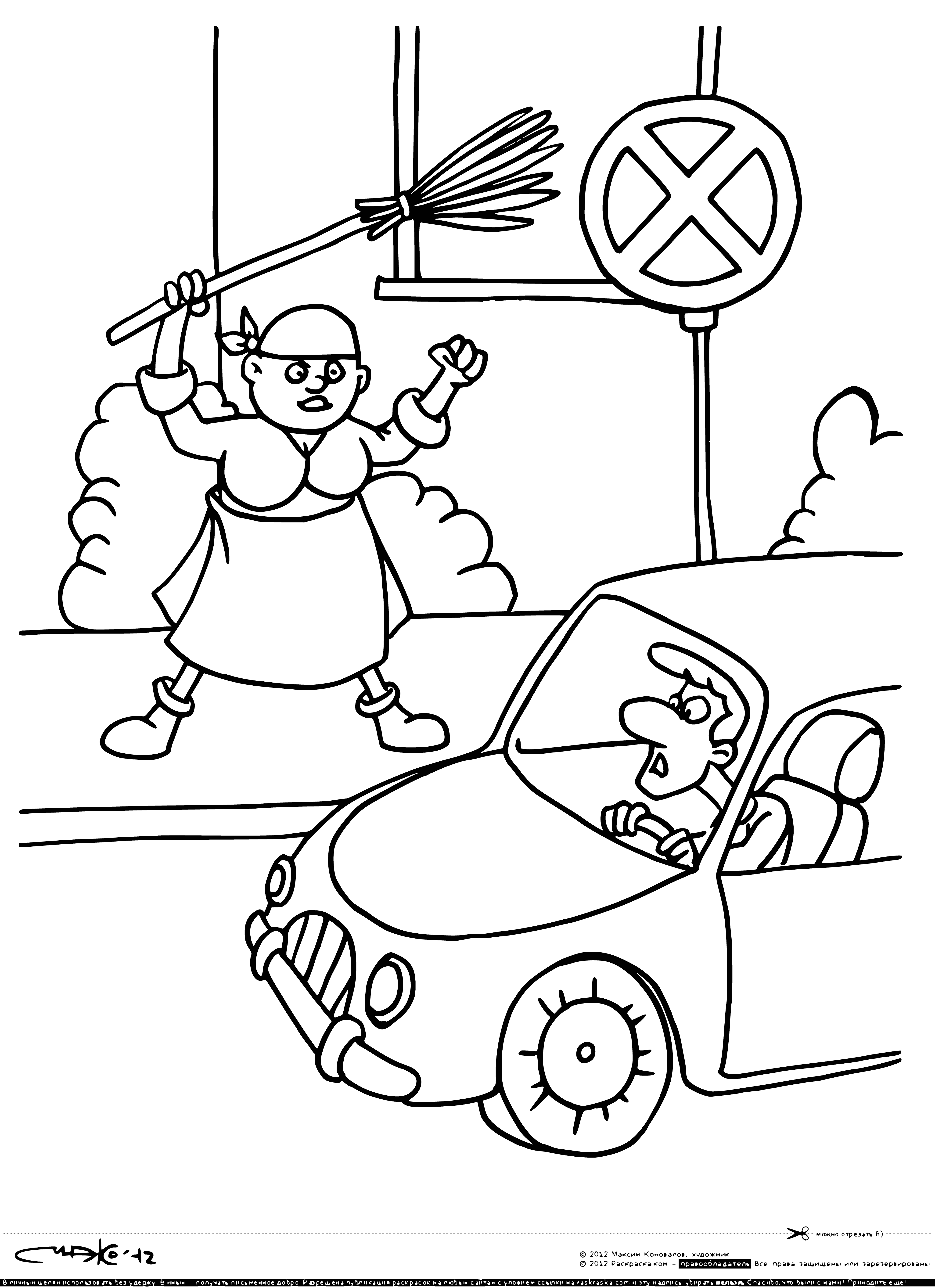 coloring page: No stopping allowed on this road. Sign informs drivers not to stop.