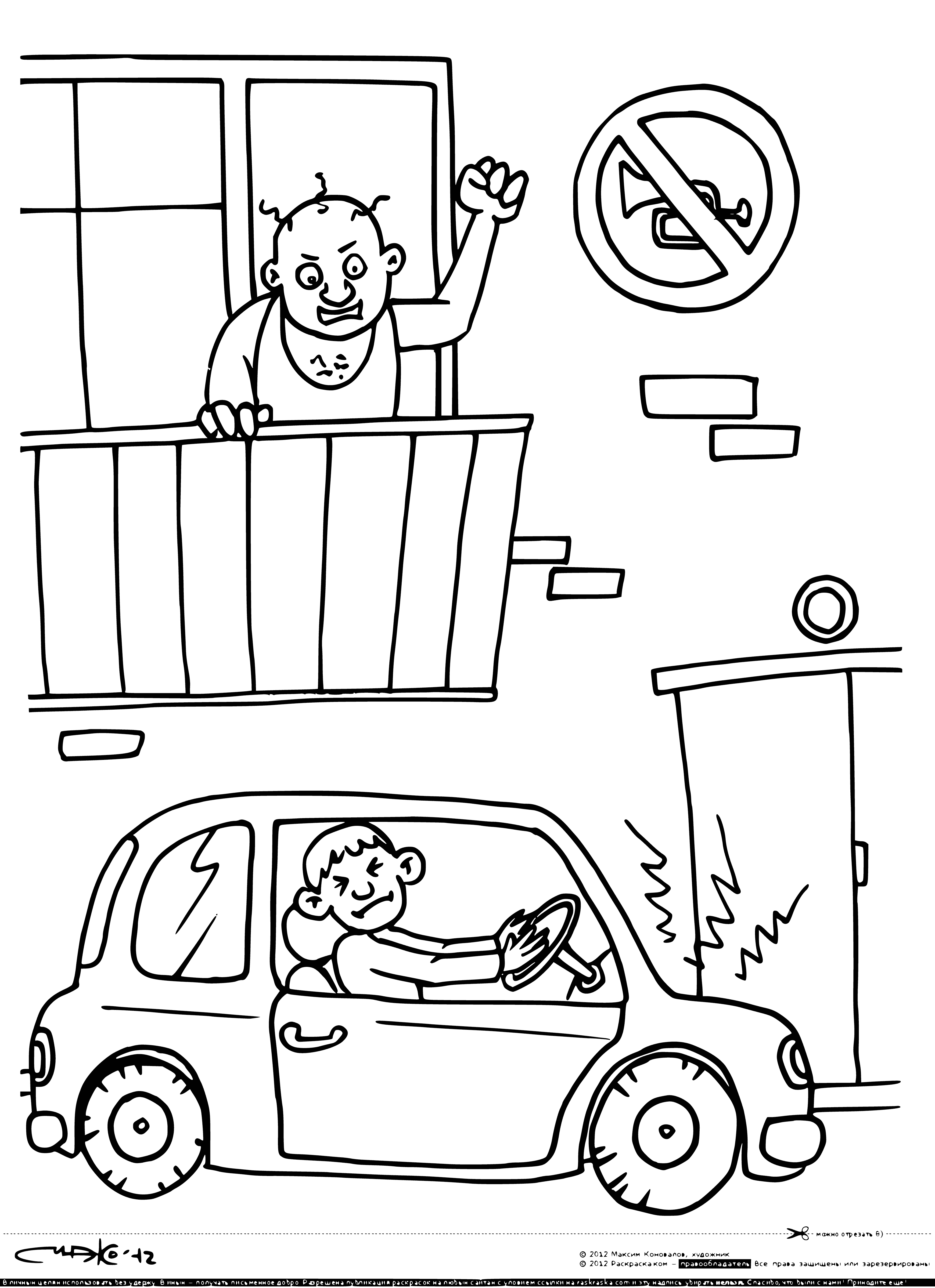 Traffic rules coloring page