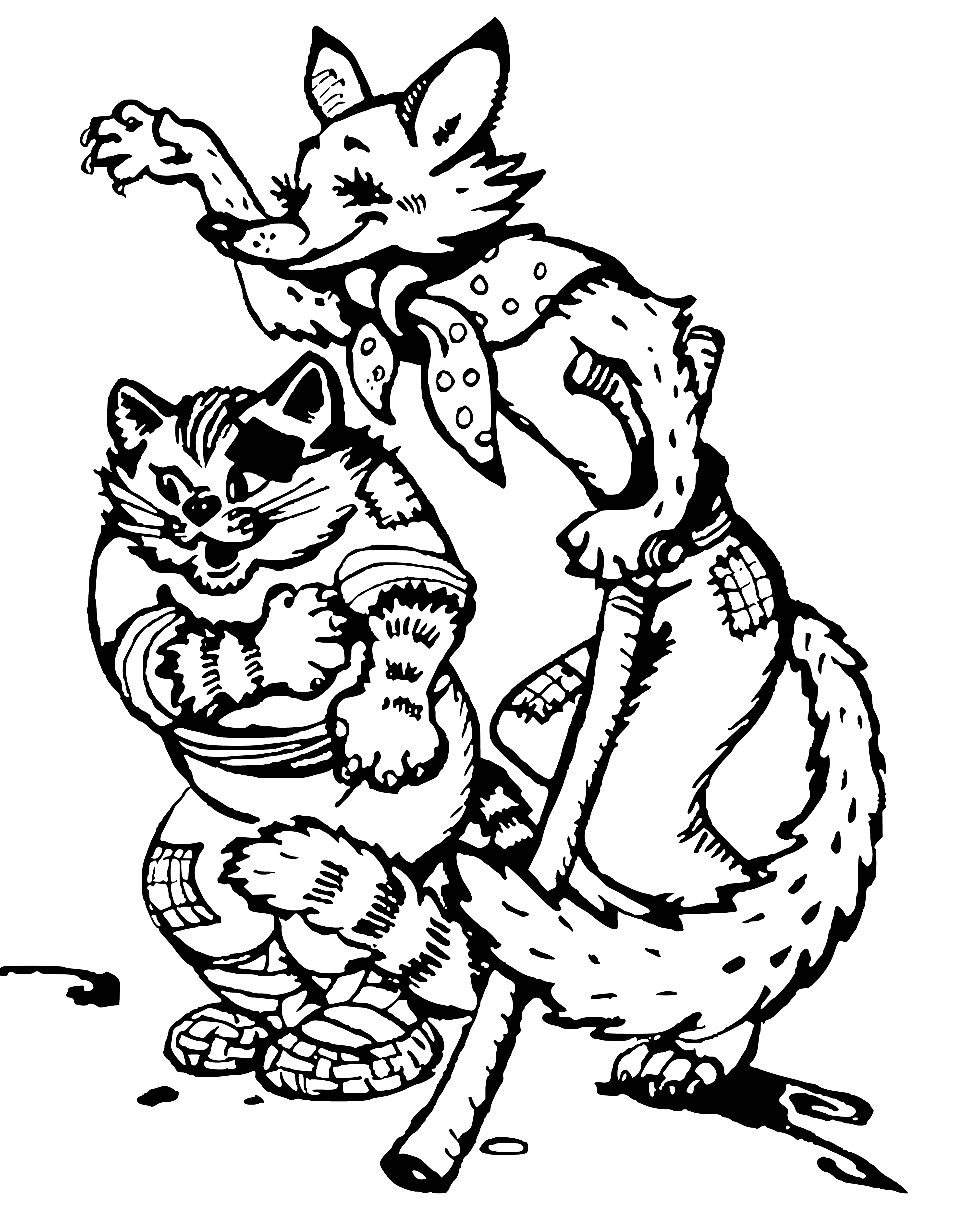 Basilio the Cat and Alice the Fox coloring page