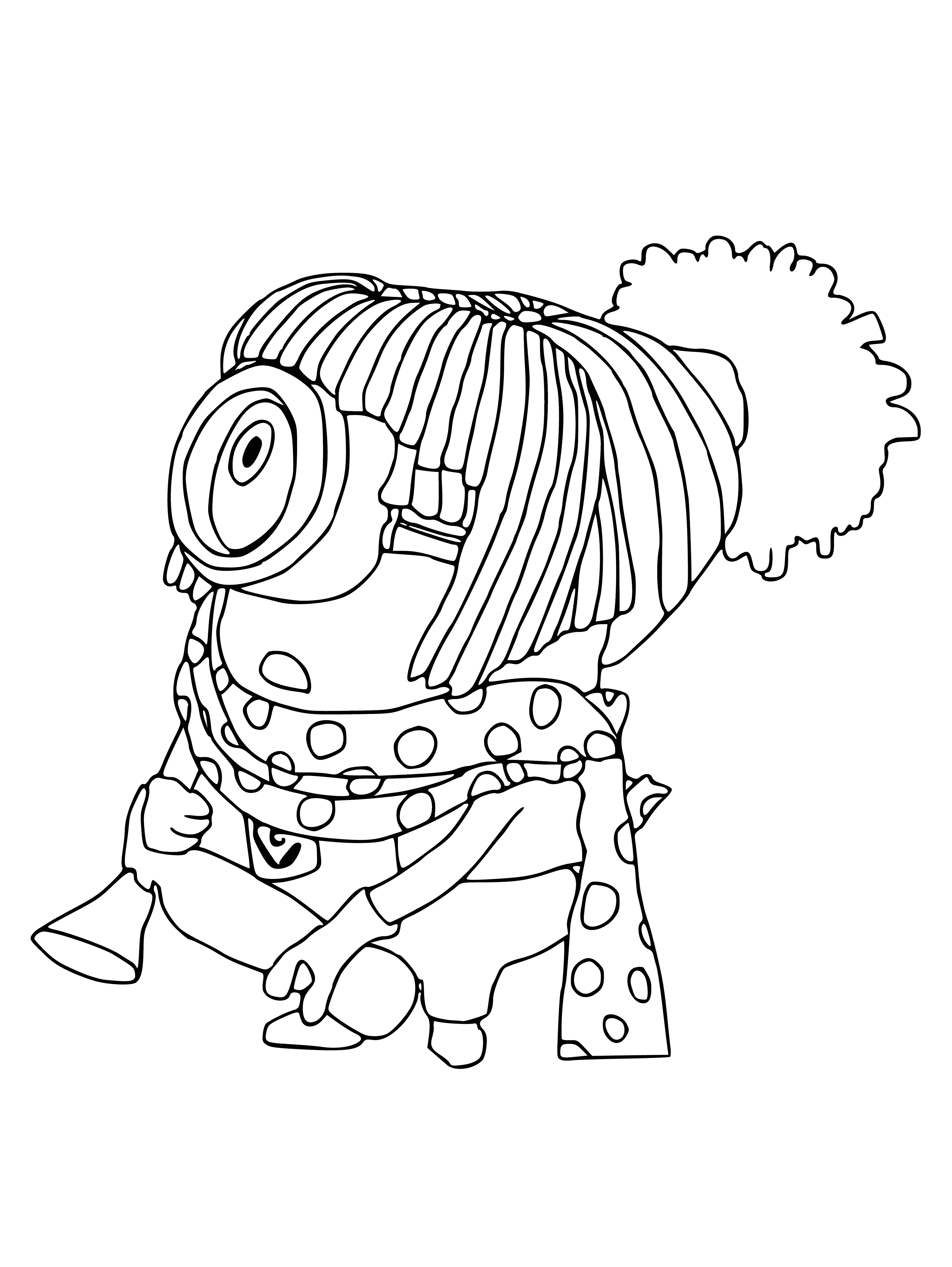 coloring page: Minion from 'Despicable Me' holding a teddy bear & chocolates wearing a heart t-shirt, looking happy. #cute