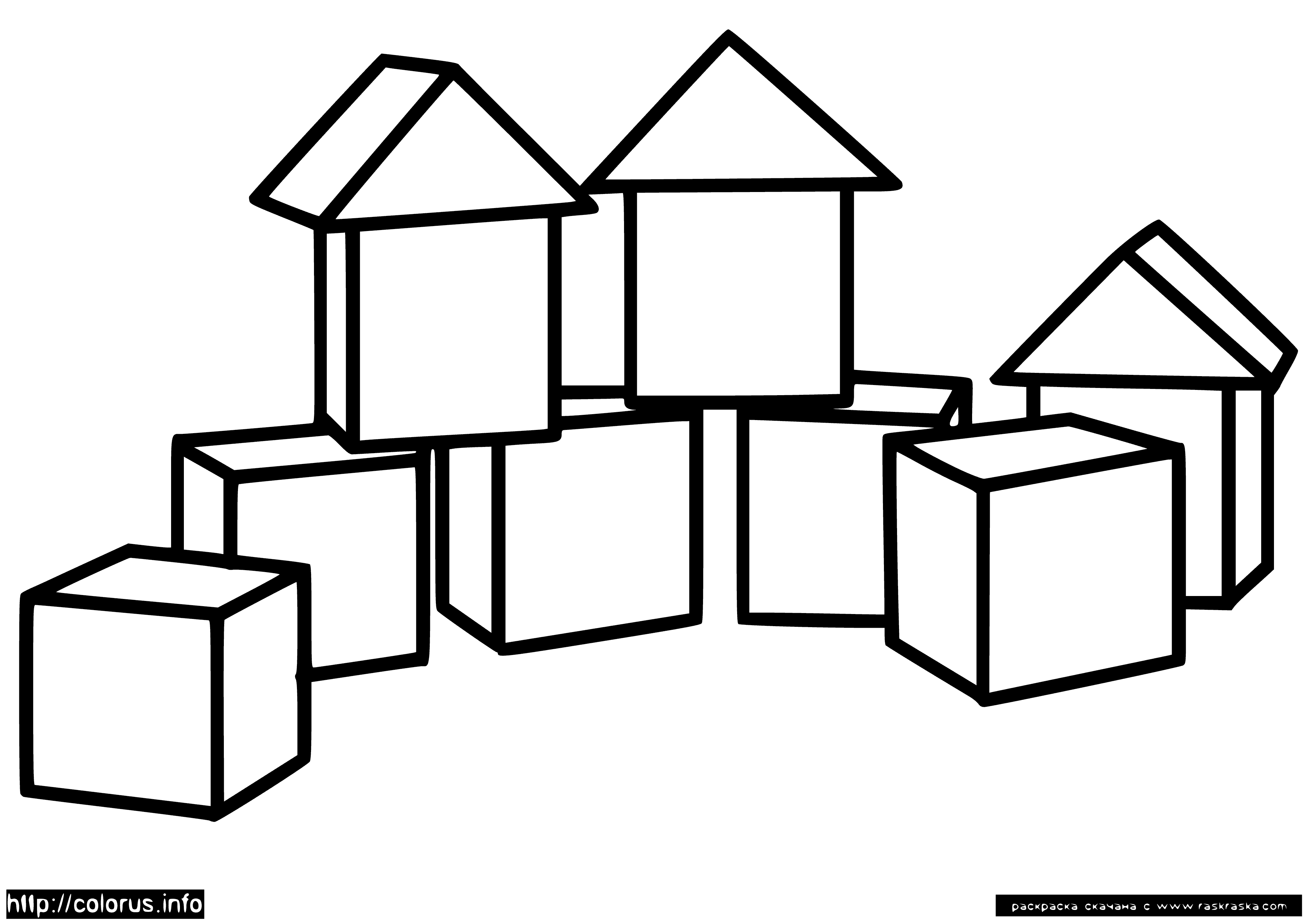 Cubes coloring page