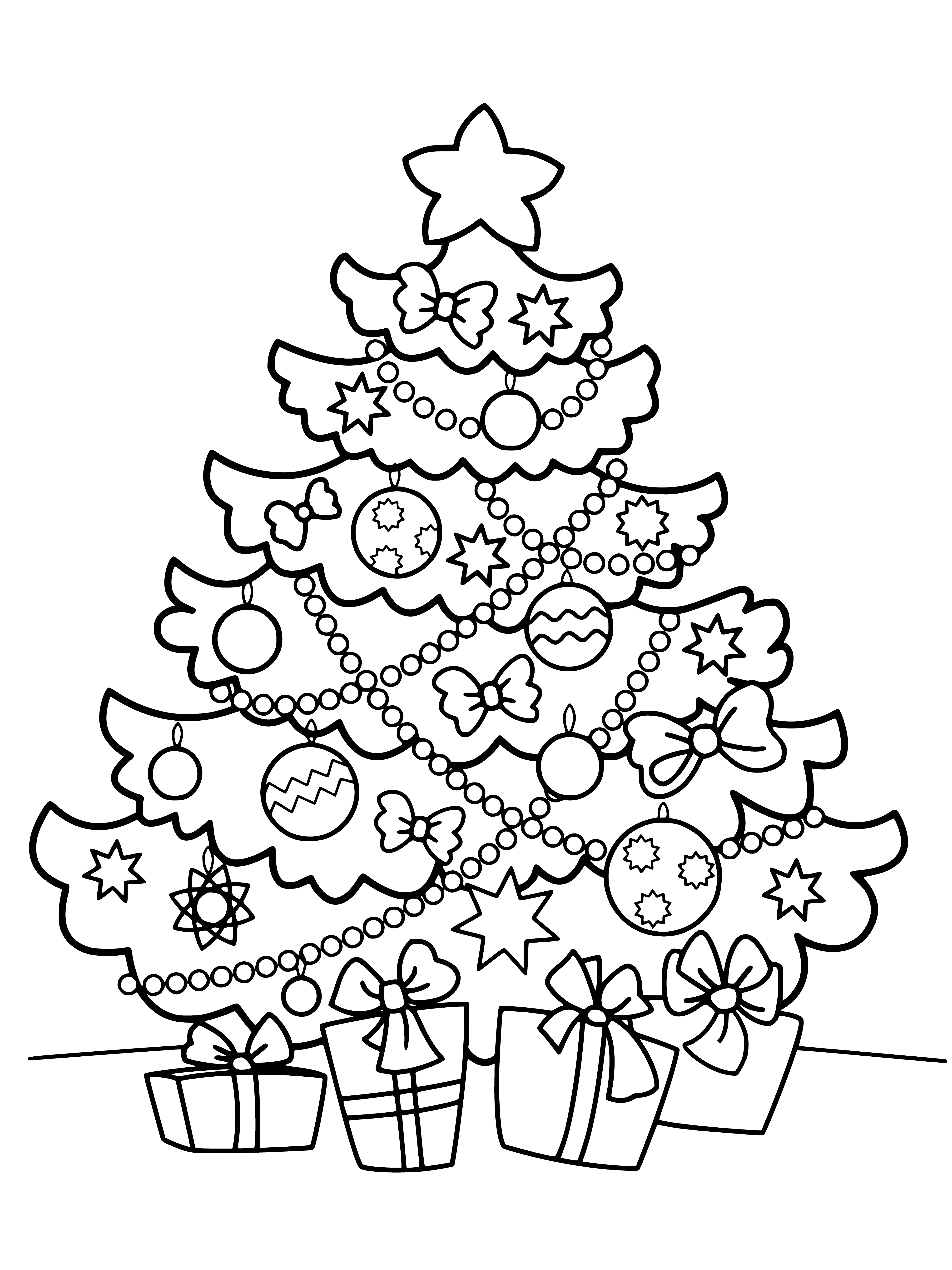 Beautiful Christmas trees of different colors and sizes with presents under them to color! #ChristmasTree #ColoringPages
