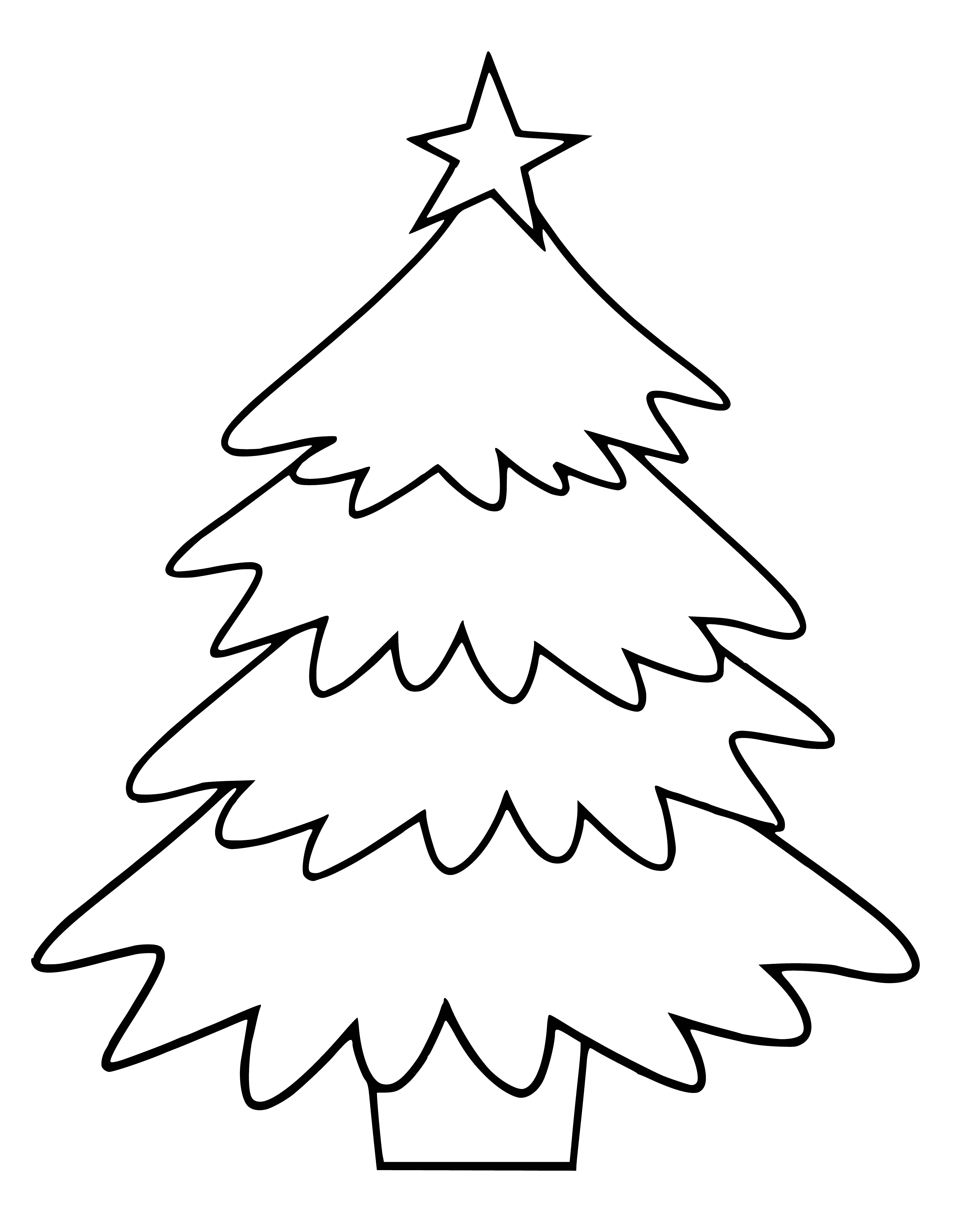 Coloring pages of simple Christmas tree with star & gifts, fit for a festive activity! #ChristmasCrafts #ColoringPages