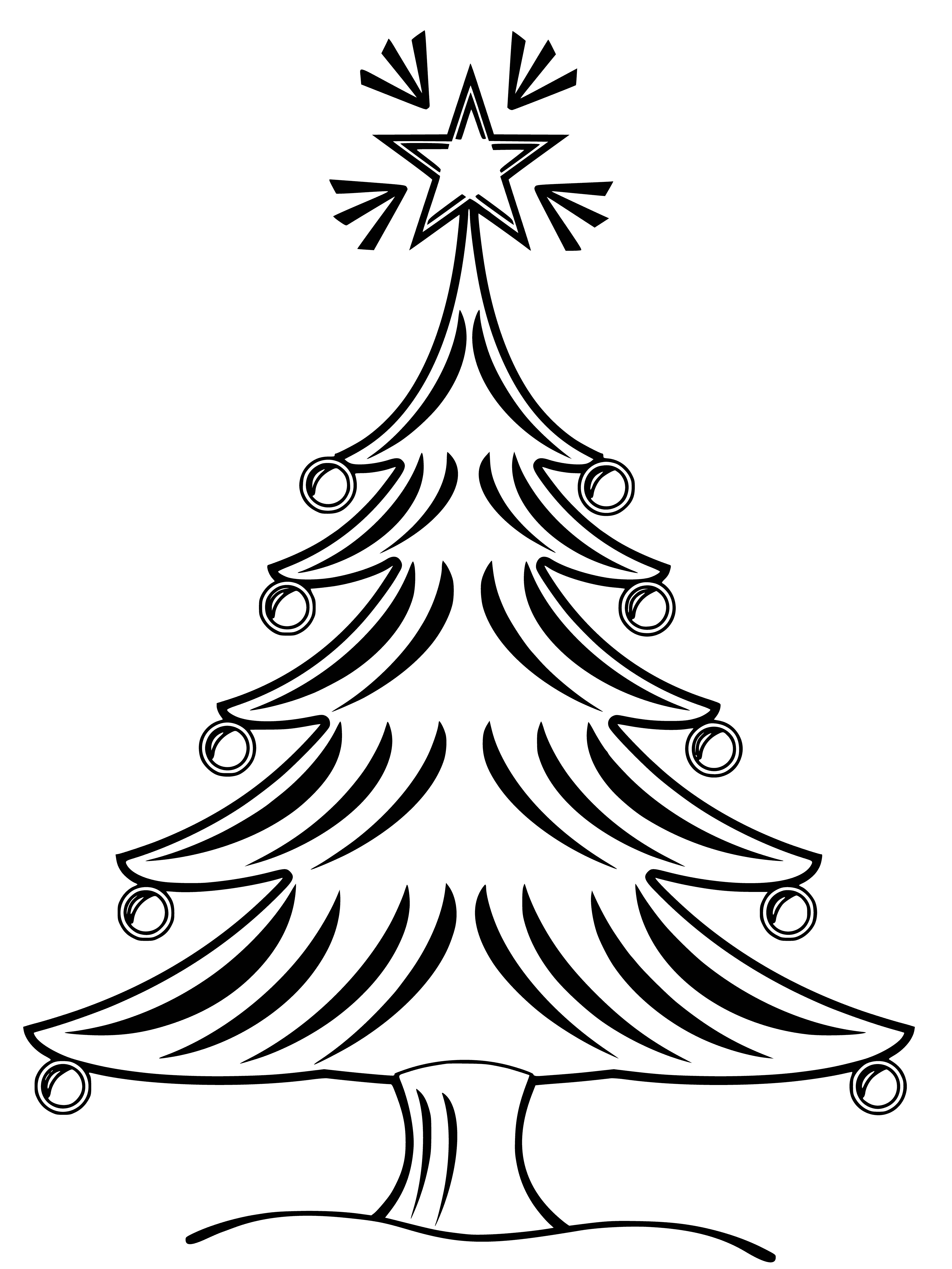 coloring page: Family gathering 'round the tree & fireplace, surrounded by presents. Dog peering out from behind a couch, gazing at tree. #ChristmasMagic