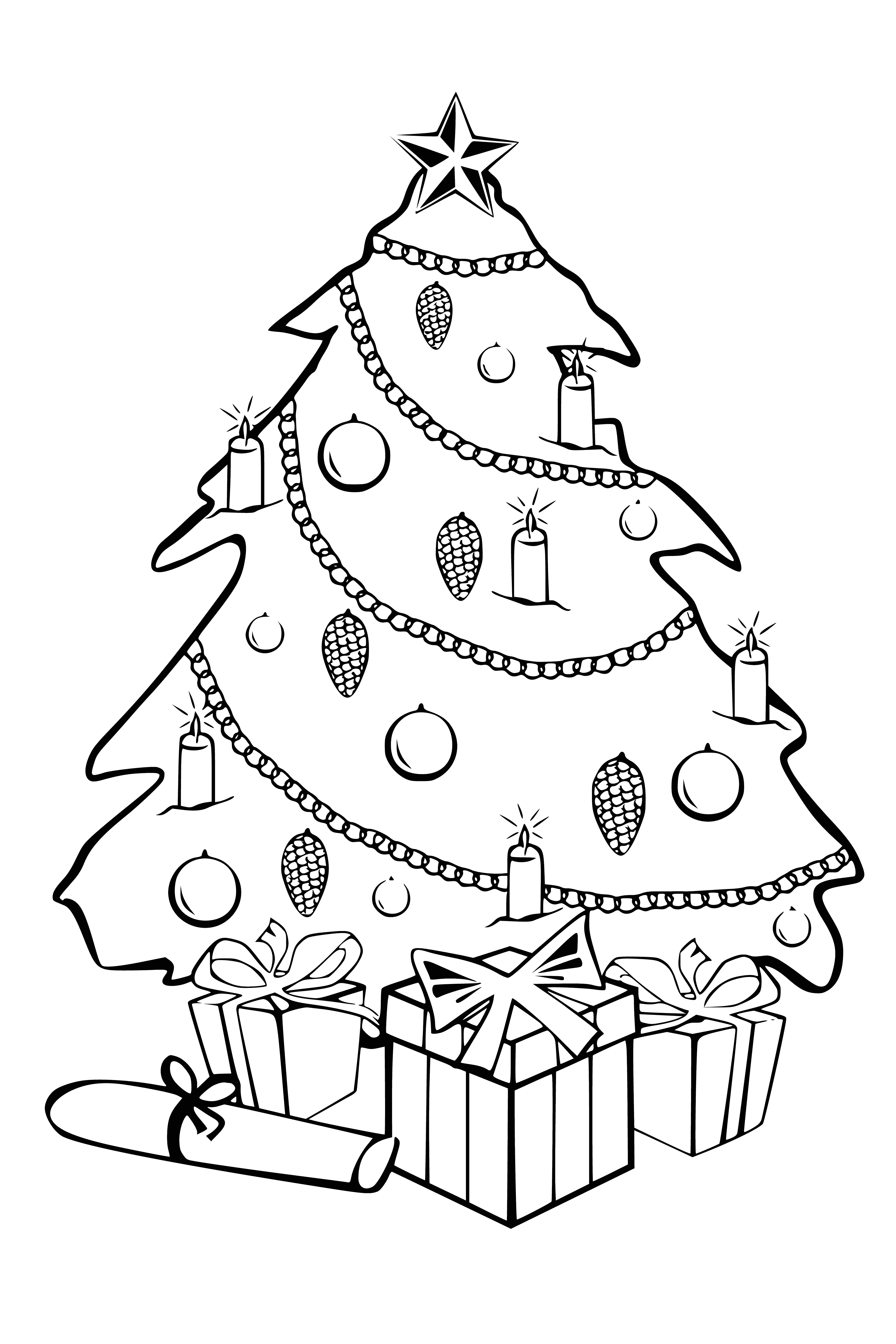 árbol de Navidad página para colorear