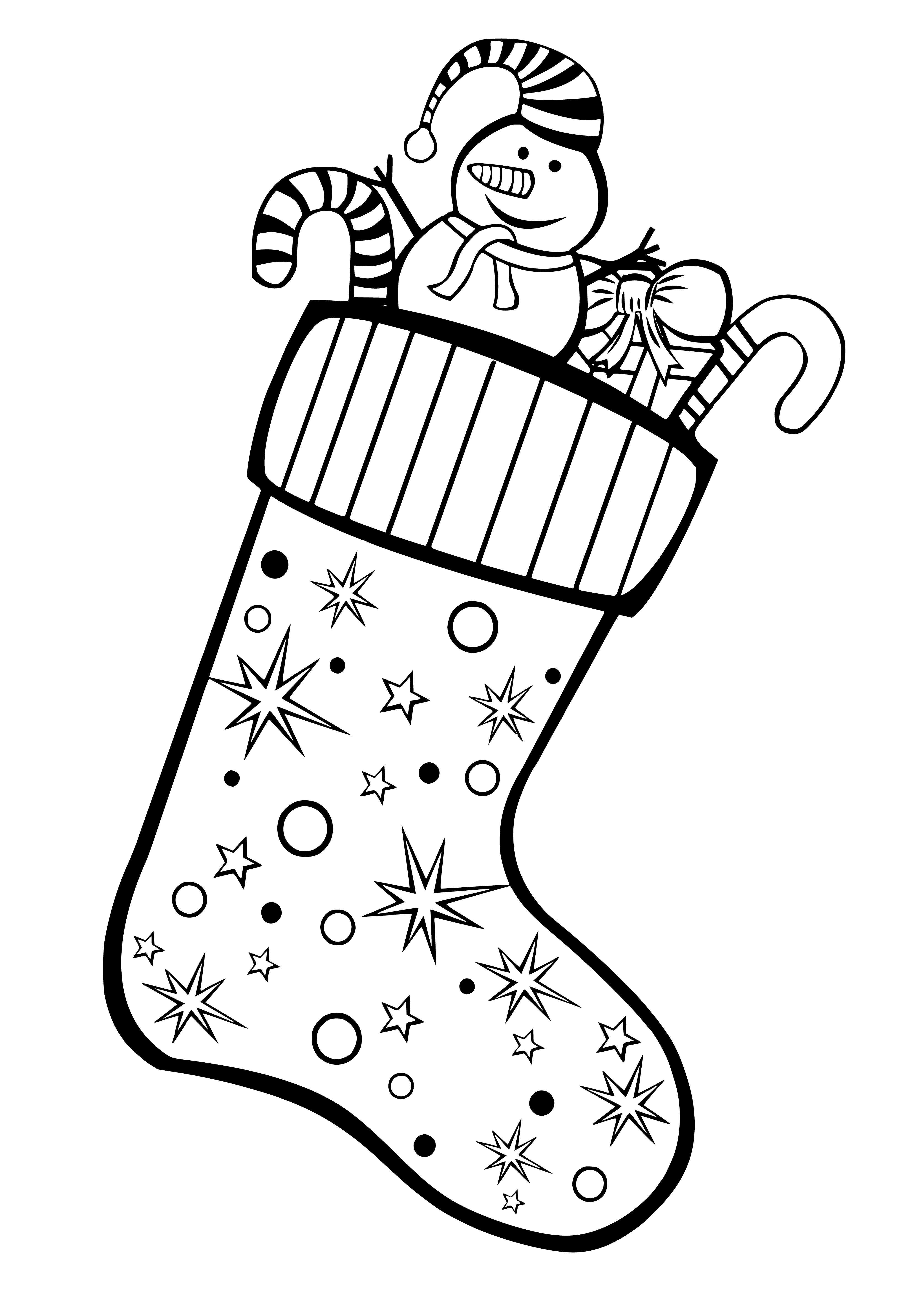 Noel çorap boyama sayfası