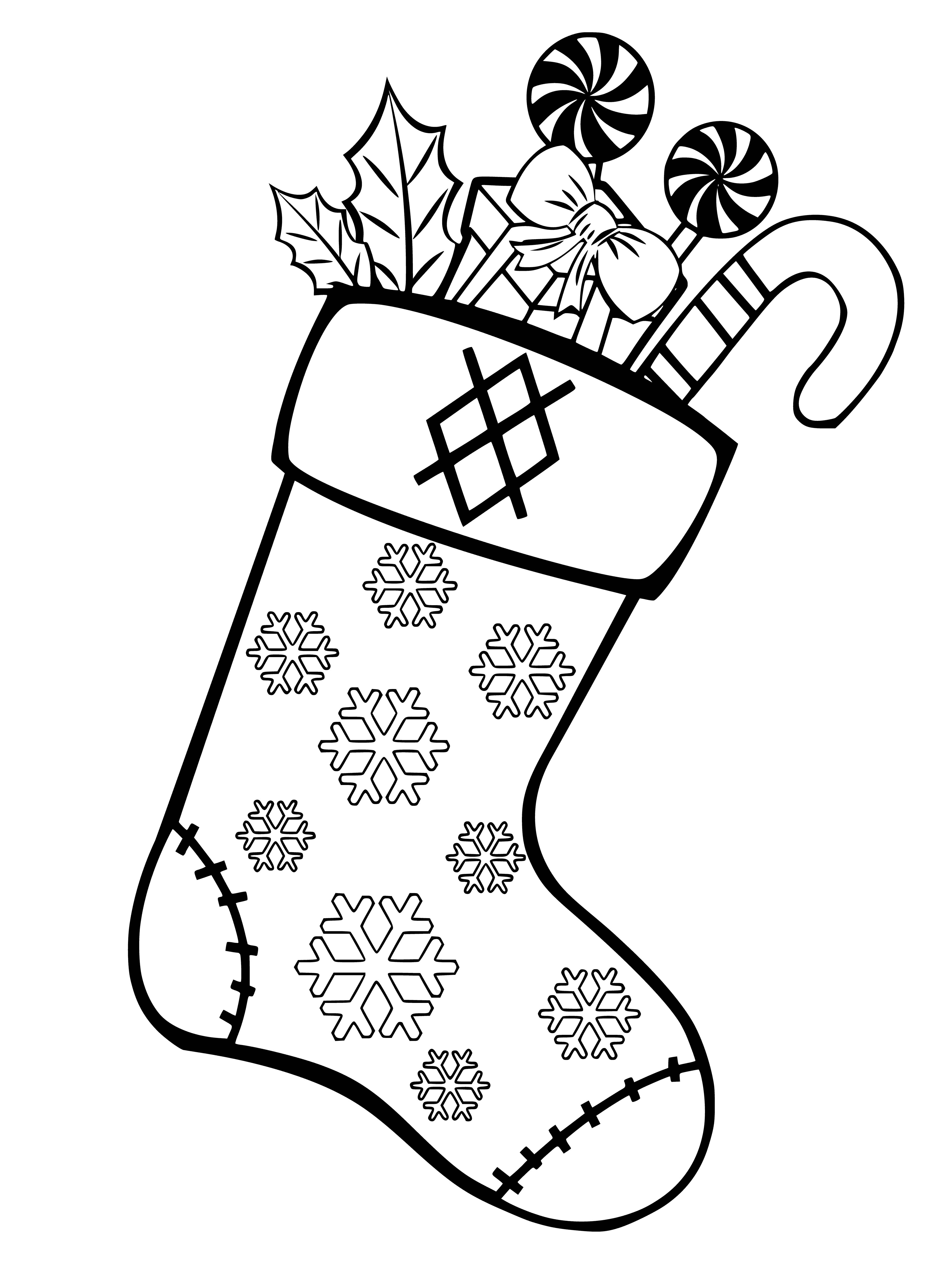 coloring page: Festive Christmas socks adorn the mantle: red & green, candy cane pattern! #HappyHolidays