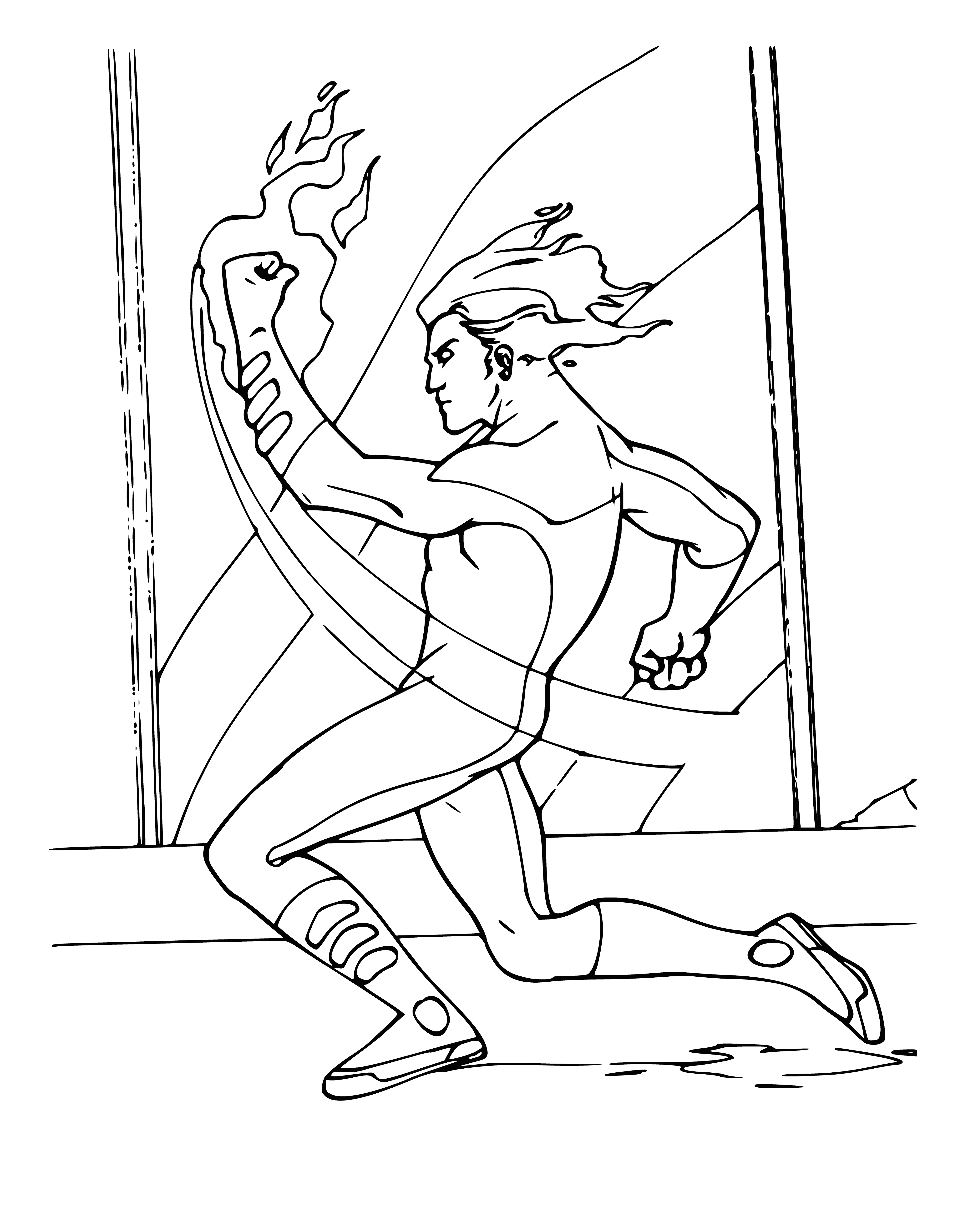Fiery coloring page