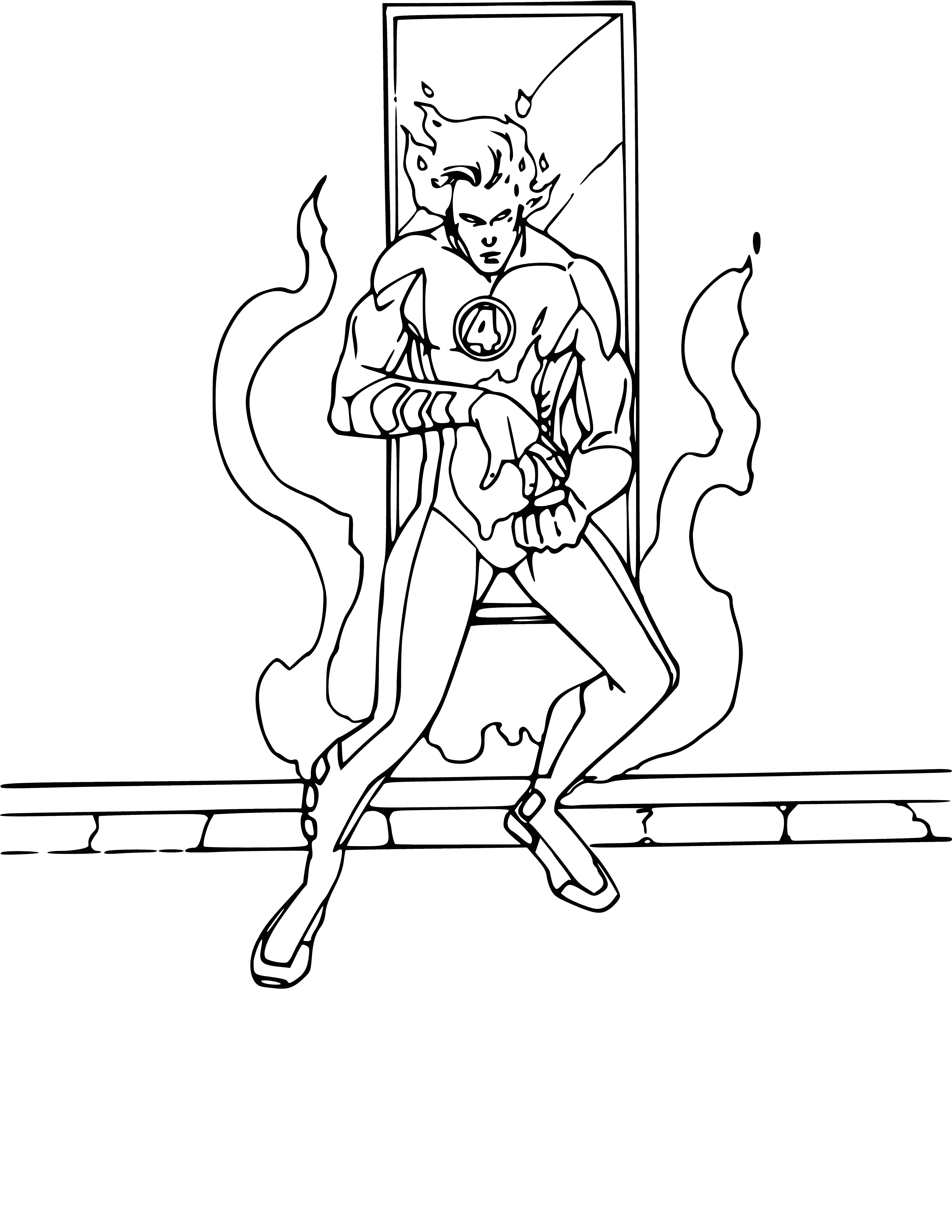 Fire coloring page