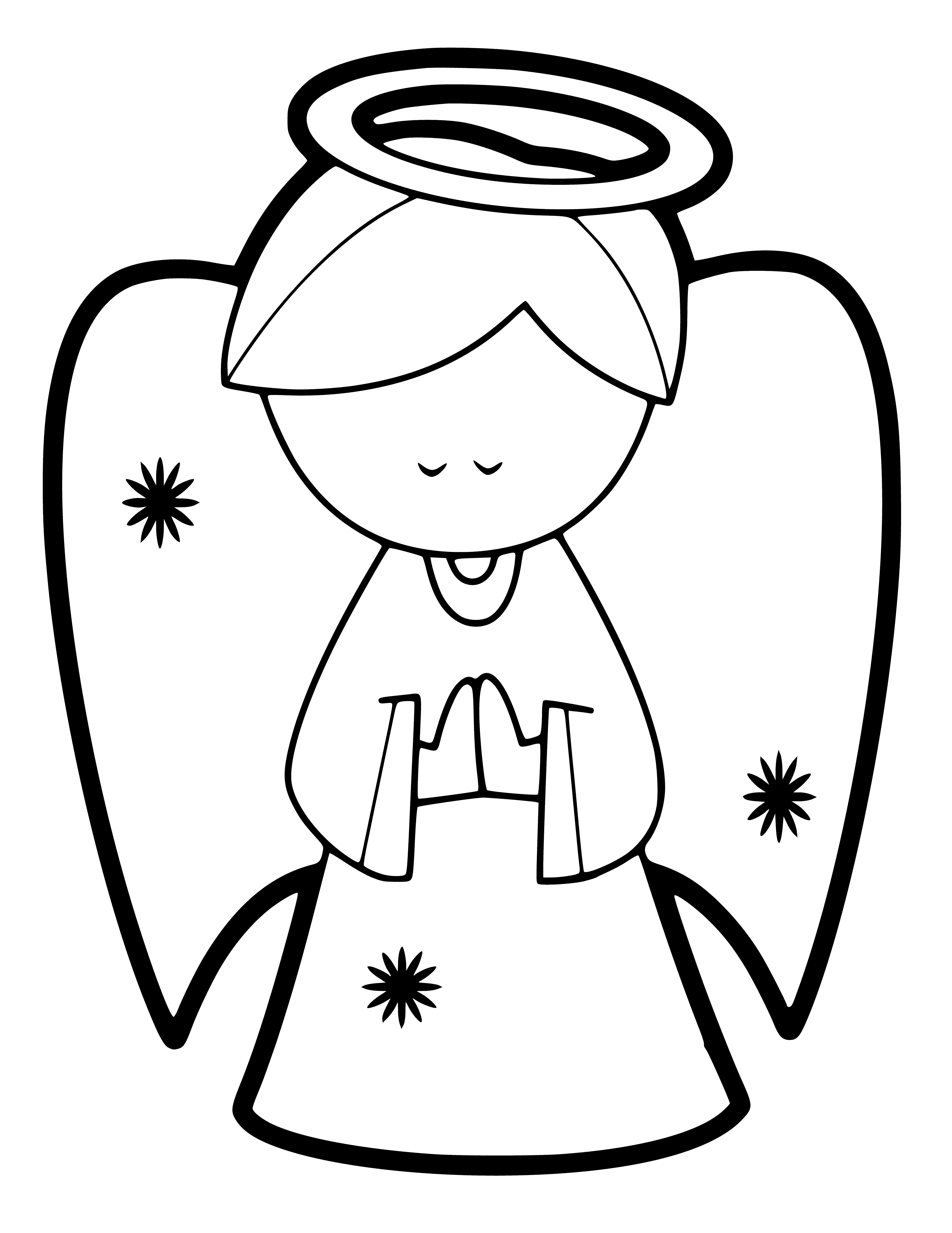 Ангел раскраска для малышей