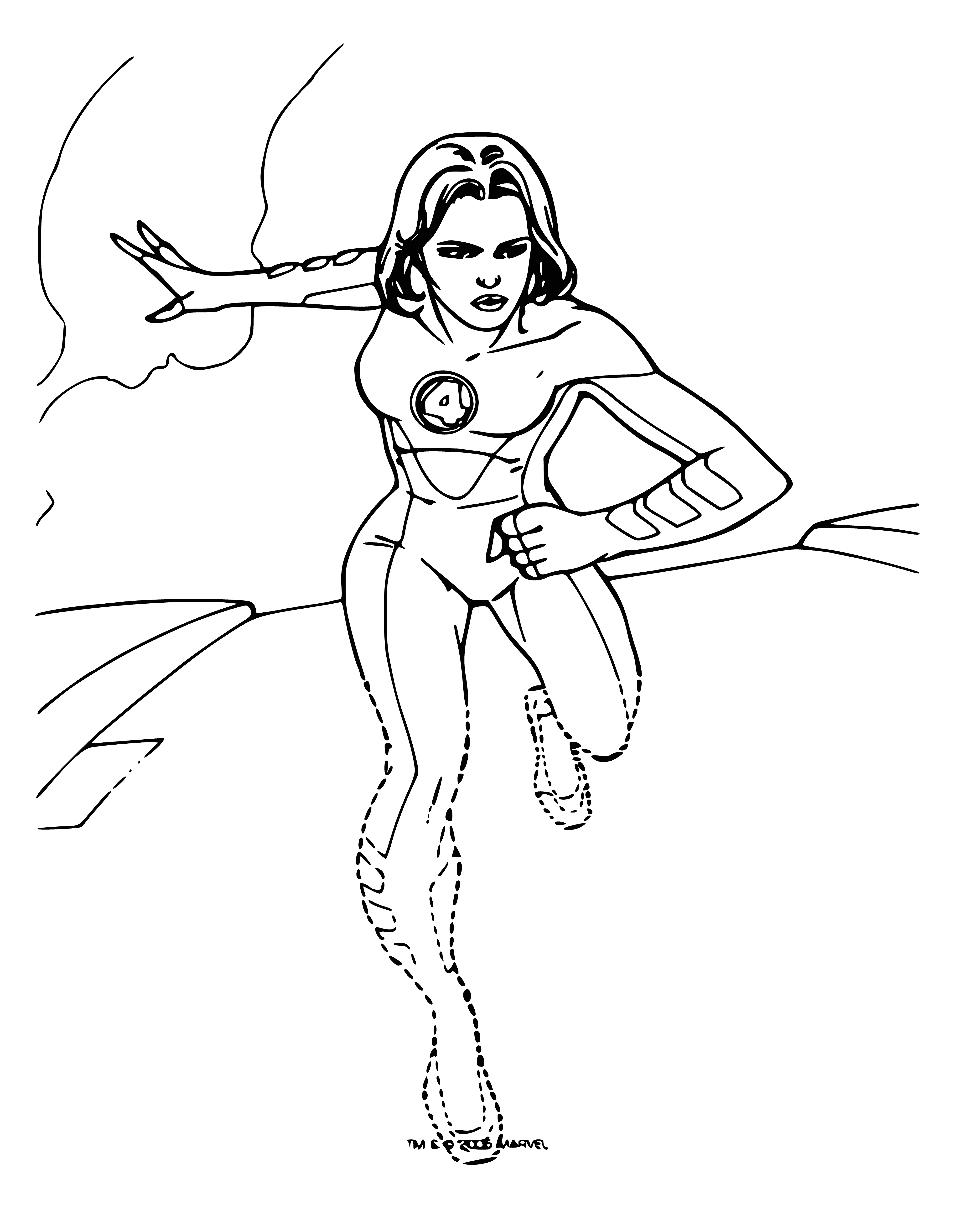 coloring page: Fantastic Four - Invisible: Superhero team masters of invisibility fighting crime and protecting innocents, always ready to take on whatever comes their way.