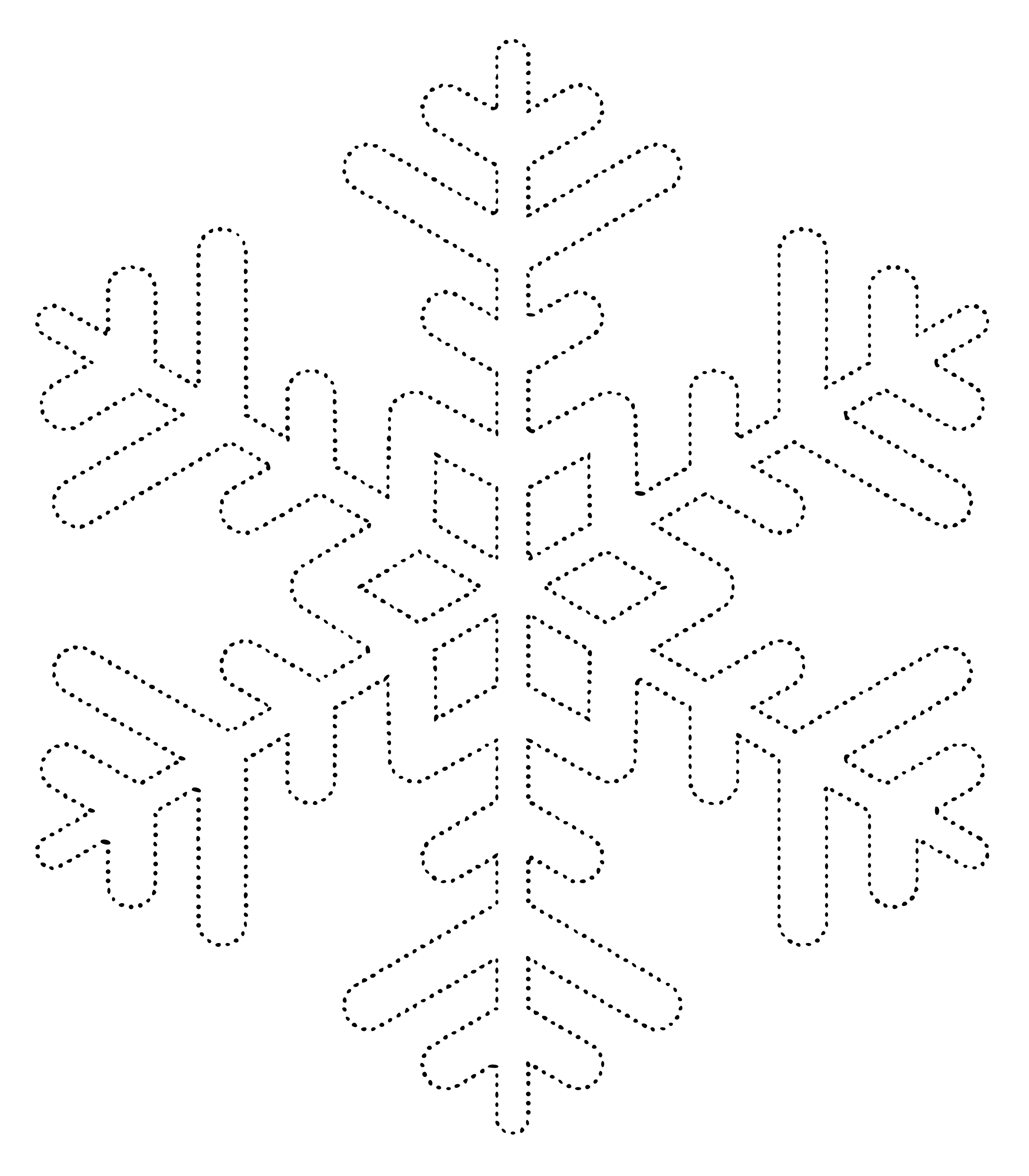 56 dots connect to form lines producing a snowflake outline. #snowflake