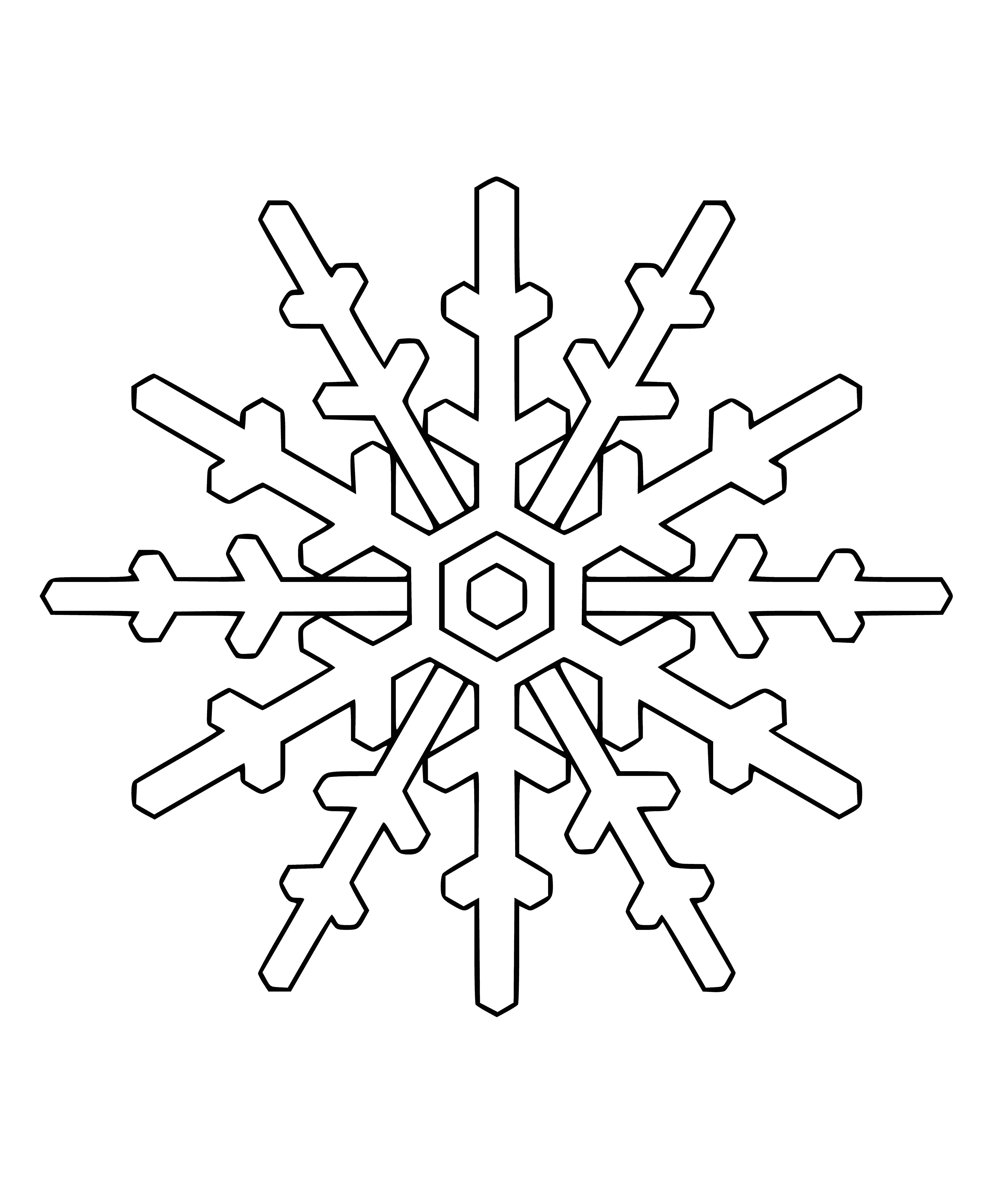 Beautiful snowflakes of various sizes, shapes, and patterns fill the coloring page!