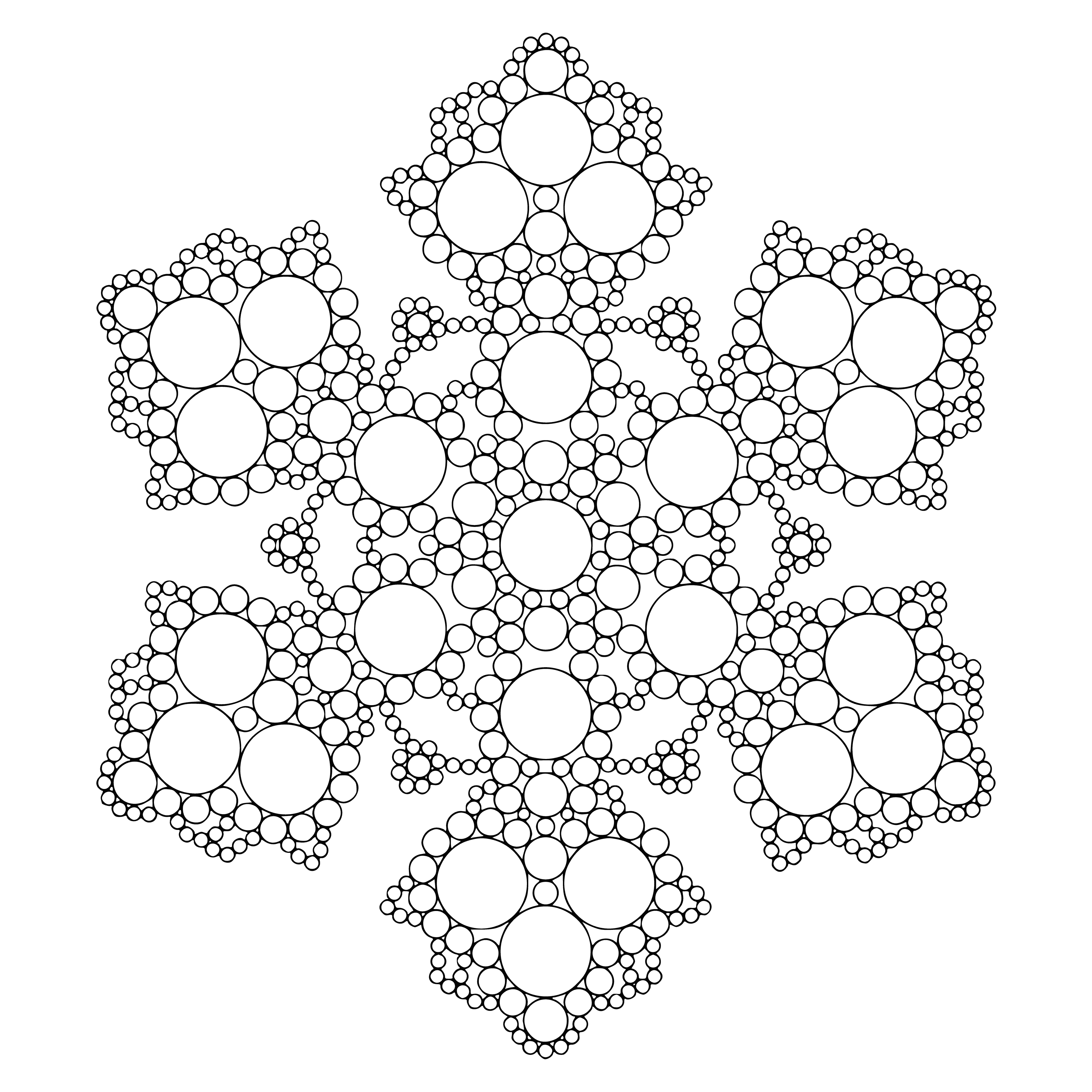 fractal floco de neve página para colorir