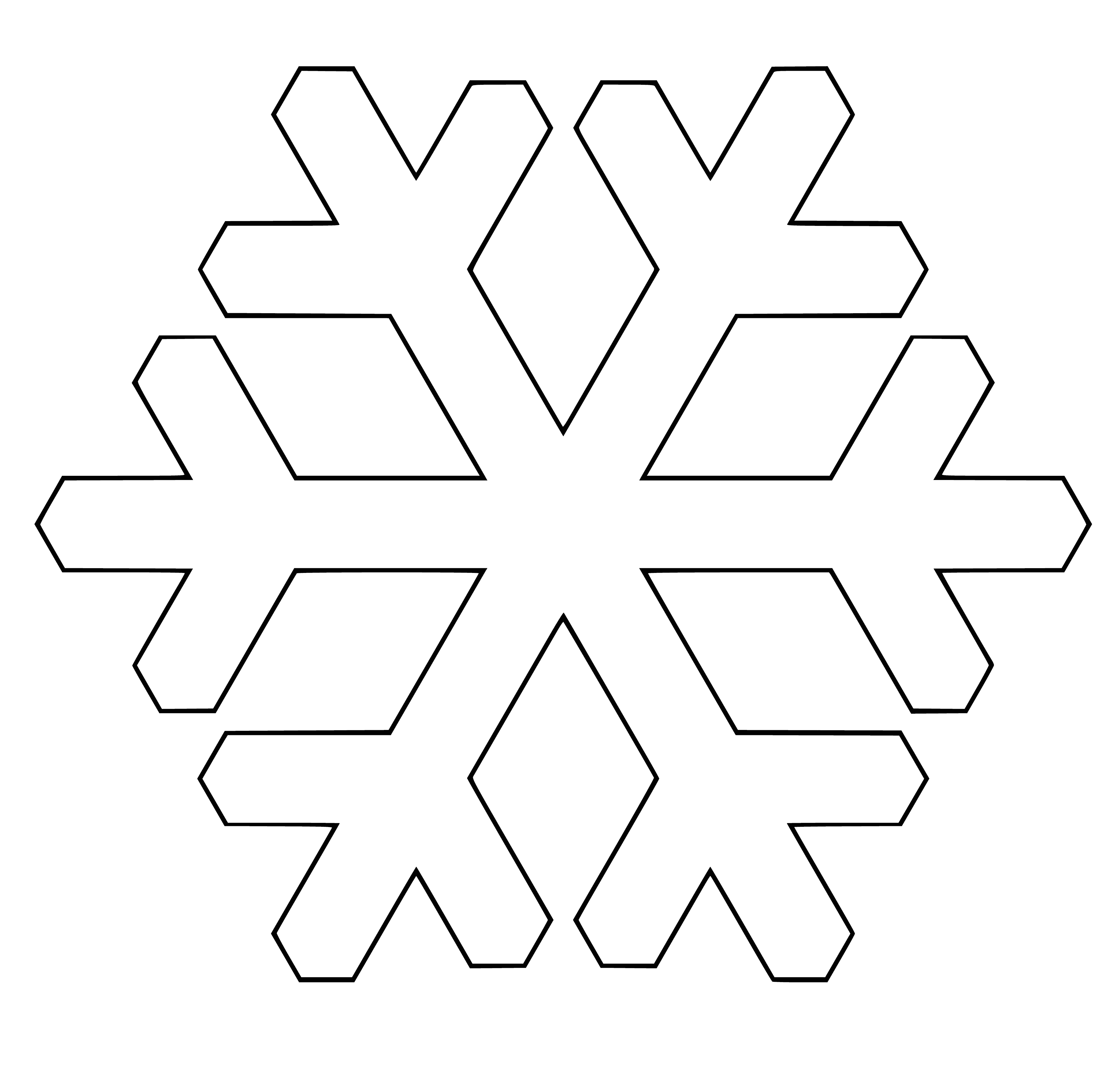 coloring page: A snowflake falls, spinning and fluffy, blown by wind to the side.