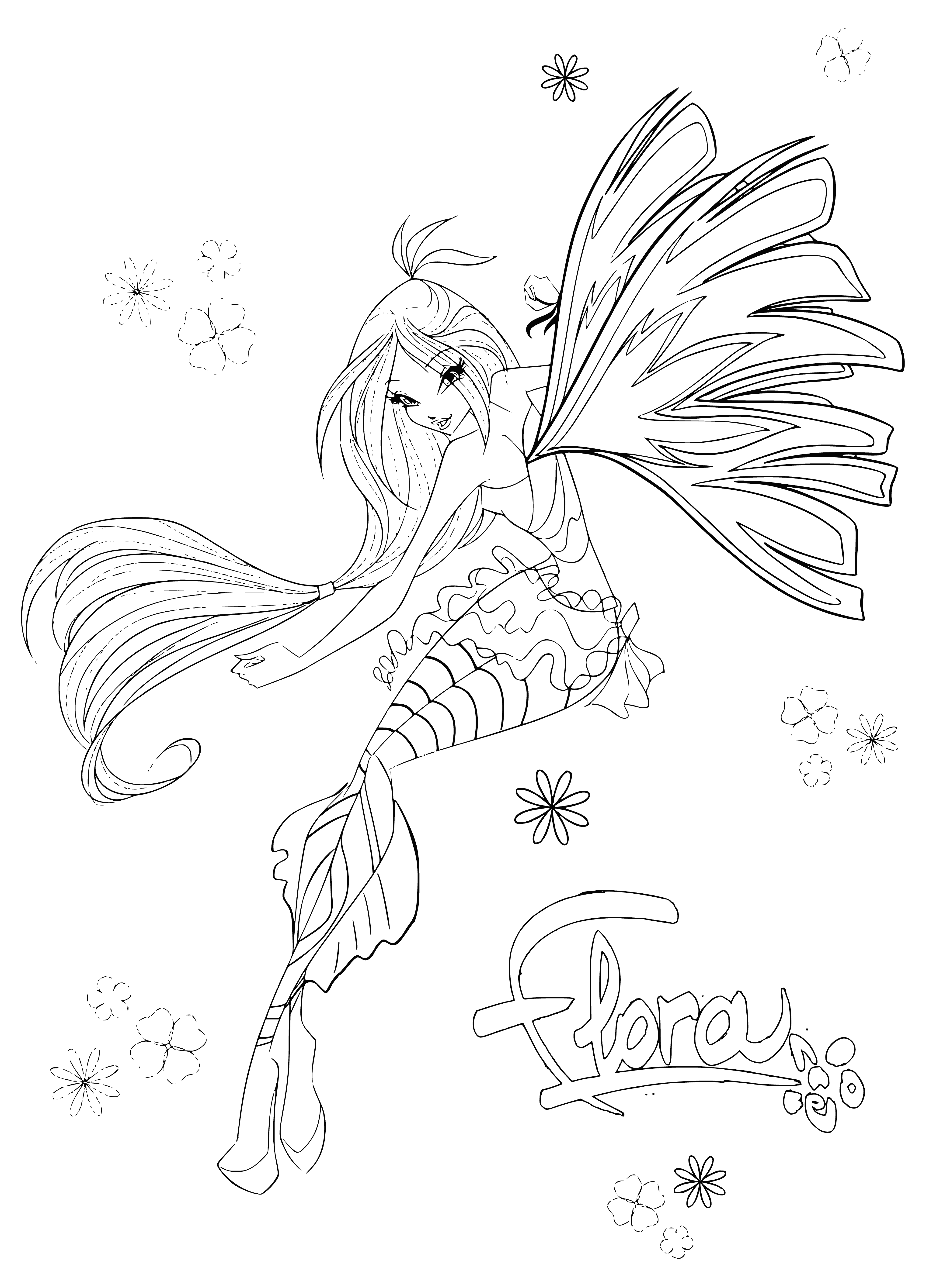 Sireniklerde Flora boyama sayfası