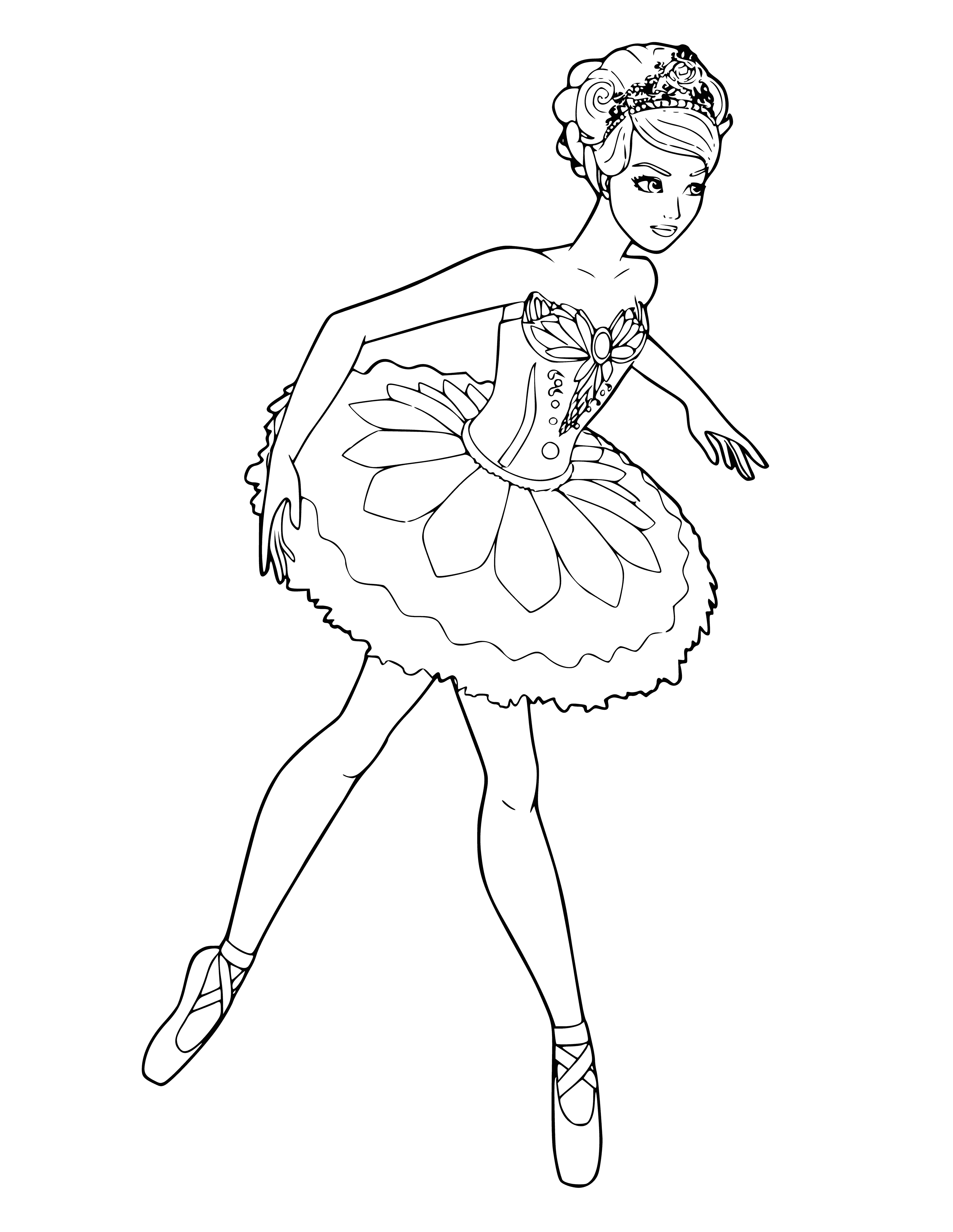 Barbie ballerina coloring page